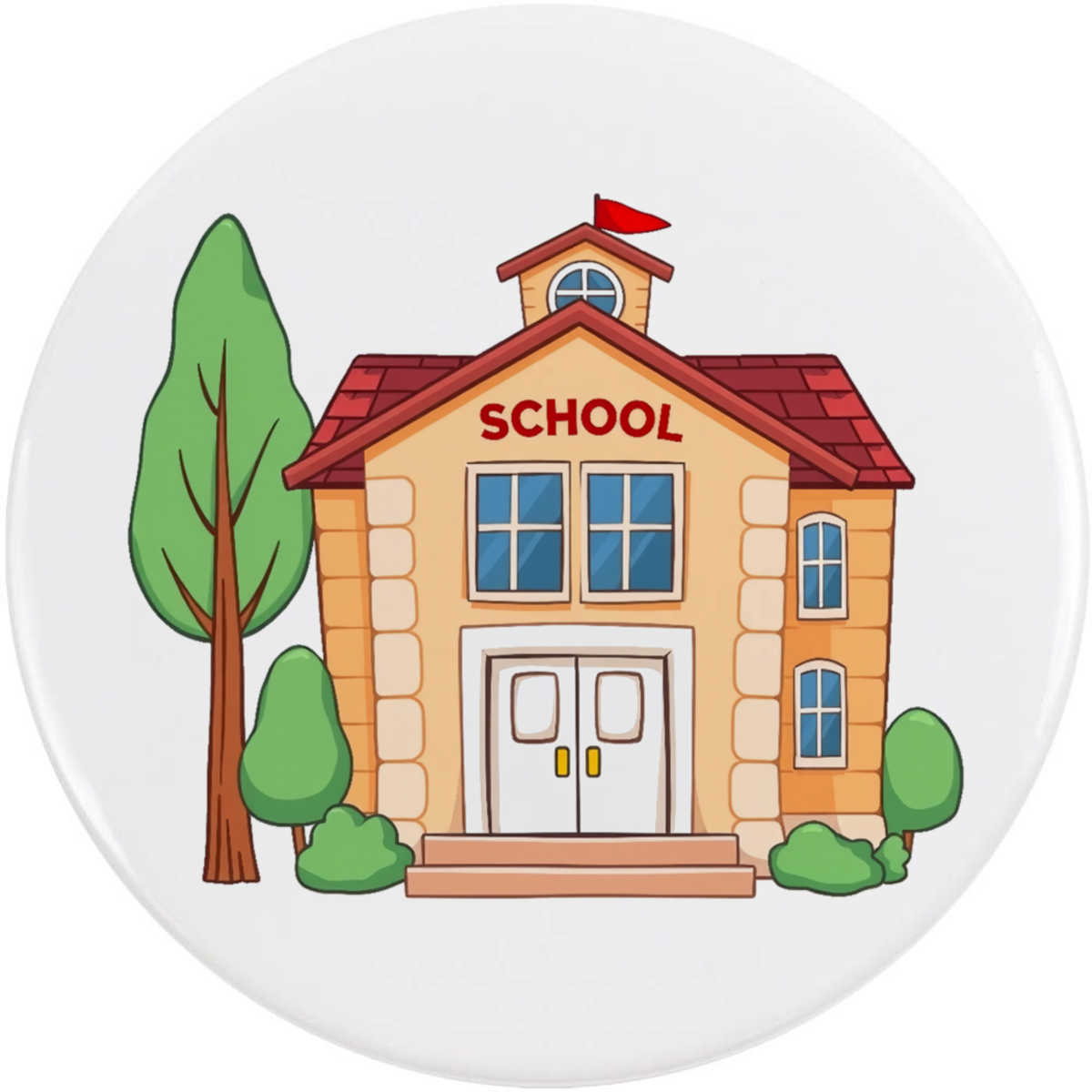 'School' Button Badge - 77mm - Pin Back / Lapel Badge for Clothes, Bags, Accessories and Gifts (BB00168455)