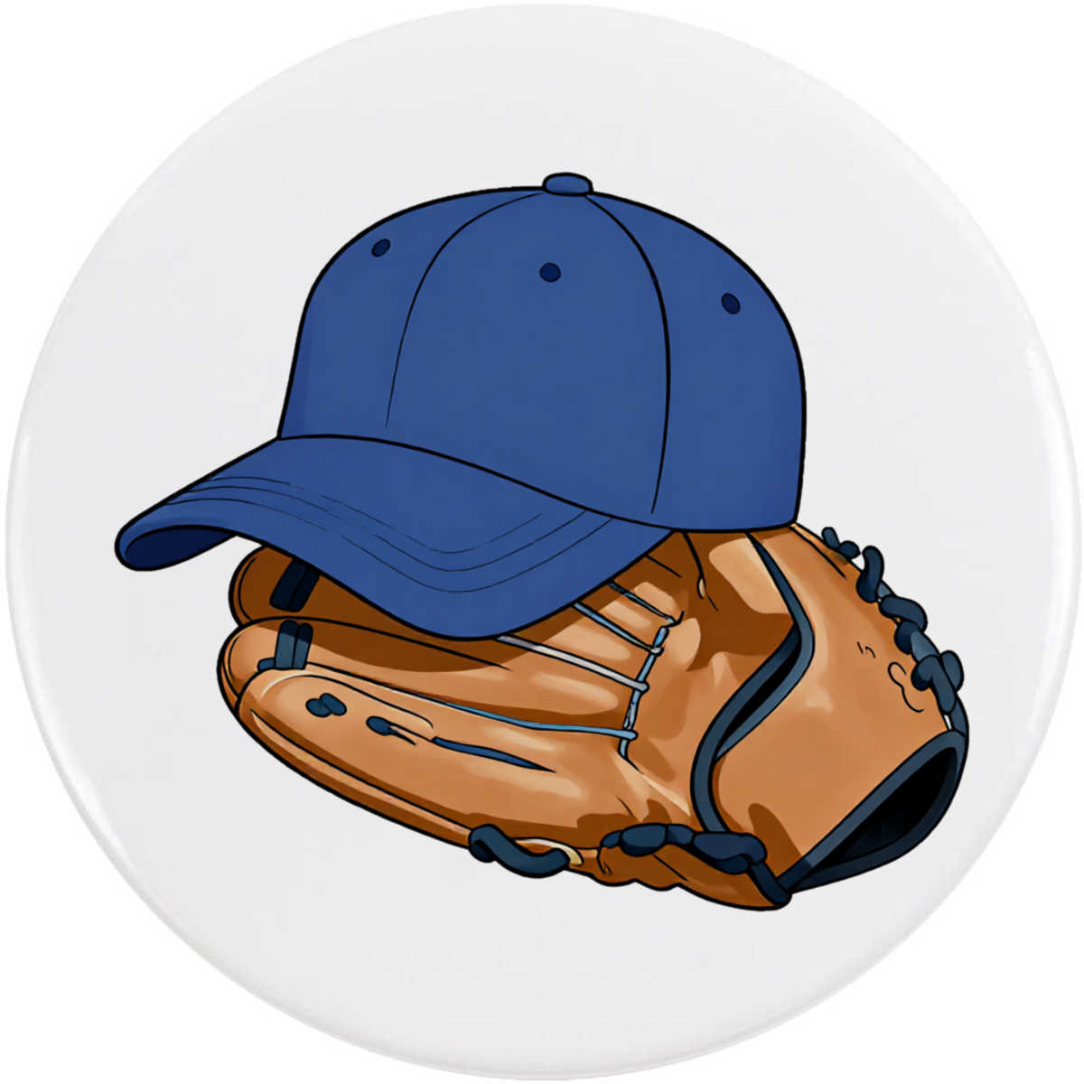 'Baseball Glove & Cap' Button Pin Badges (BB063368)