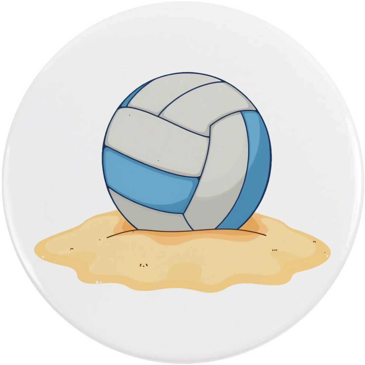 'Volleyball in Sand' Button Badge - 77mm - Pin Back / Lapel Badge for Clothes, Bags, Accessories and Gifts (BB00168491)