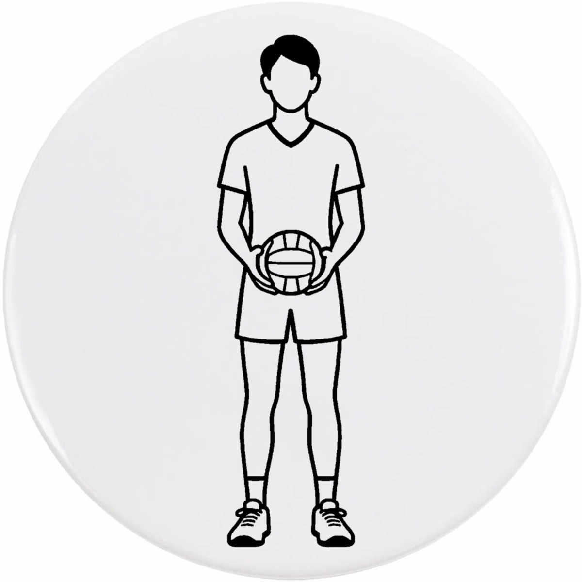 'Volleyball Player' Button / Lapel Badges - Pin Back Badges for Clothes, Bags, Accessories and Gifts (BB063533)