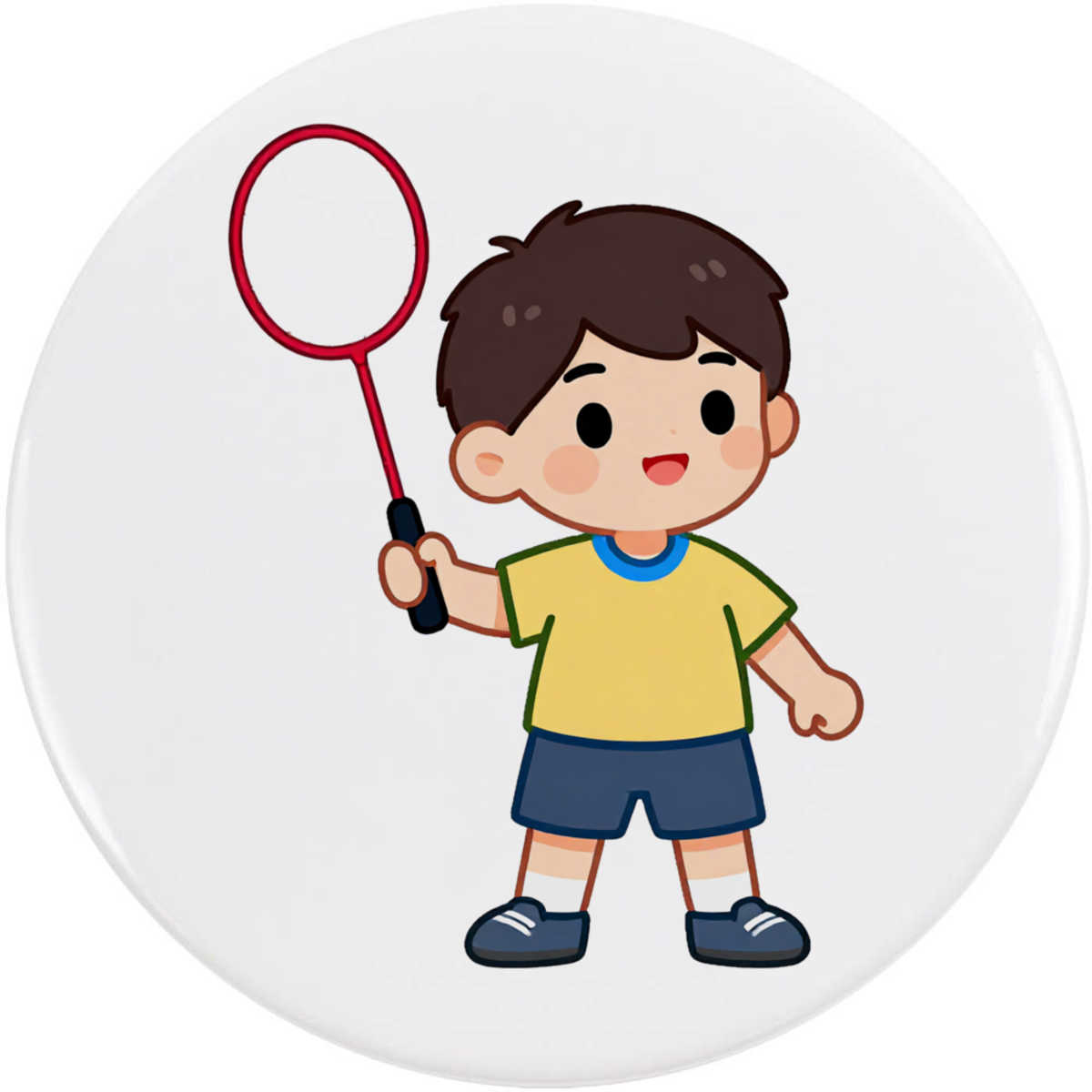 'Badminton Player' Button Badge - 77mm - Pin Back / Lapel Badge for Clothes, Bags, Accessories and Gifts (BB00169082)