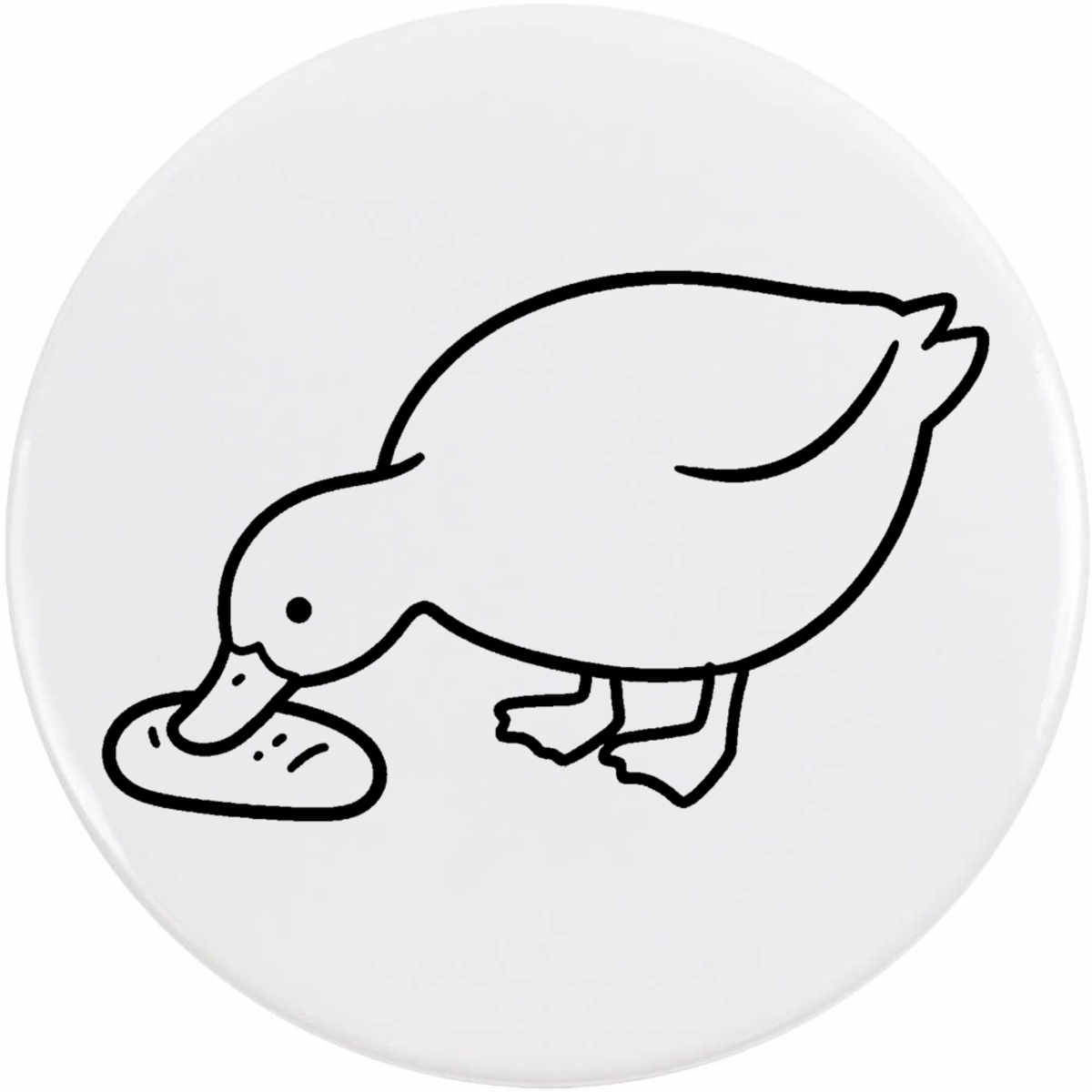 'Duck with Bread' Button / Lapel Badges - Pin Back Badges for Clothes, Bags, Accessories and Gifts (BB063591)