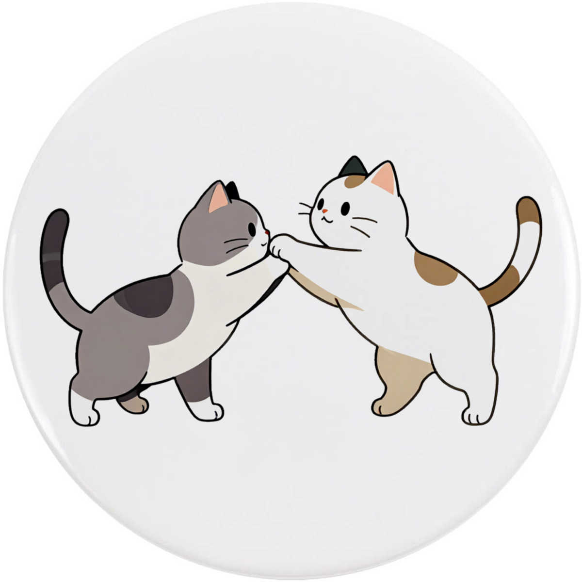 'Two Cats Playing' Button Badge - 77mm - Pin Back / Lapel Badge for Clothes, Bags, Accessories and Gifts (BB00169151)