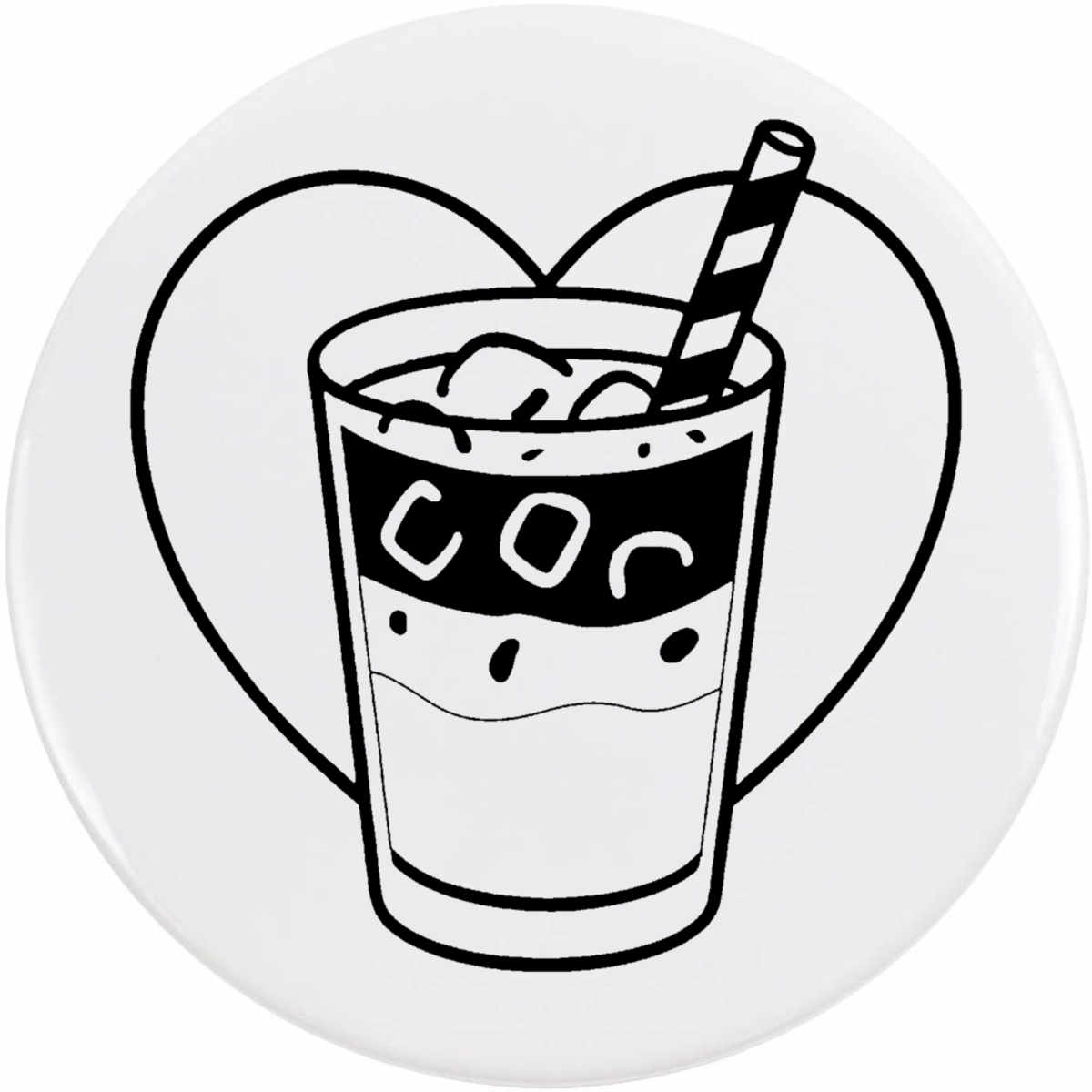 'Love Iced Coffee' Button / Lapel Badges - Pin Back Badges for Clothes, Bags, Accessories and Gifts (BB063738)