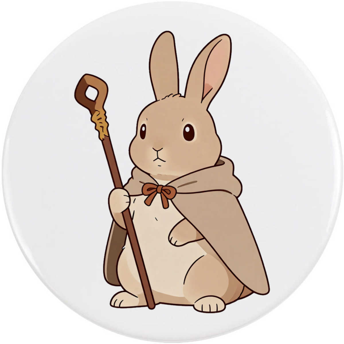 77mm 'Travelling Bunny' Large Button Pin Badge (BB00169550)