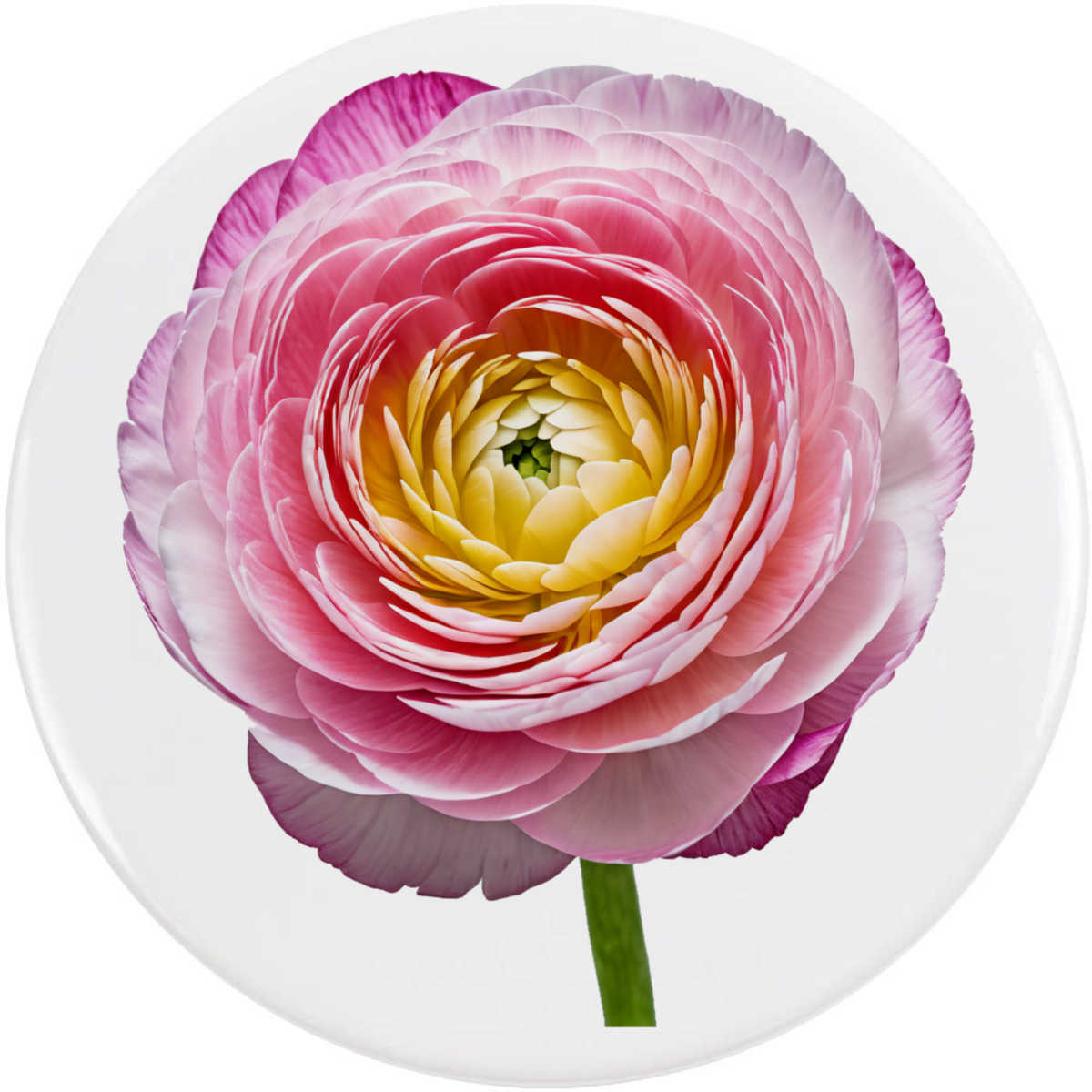 77mm 'Ranunculus Flower' Large Button Pin Badge (BB00170543)