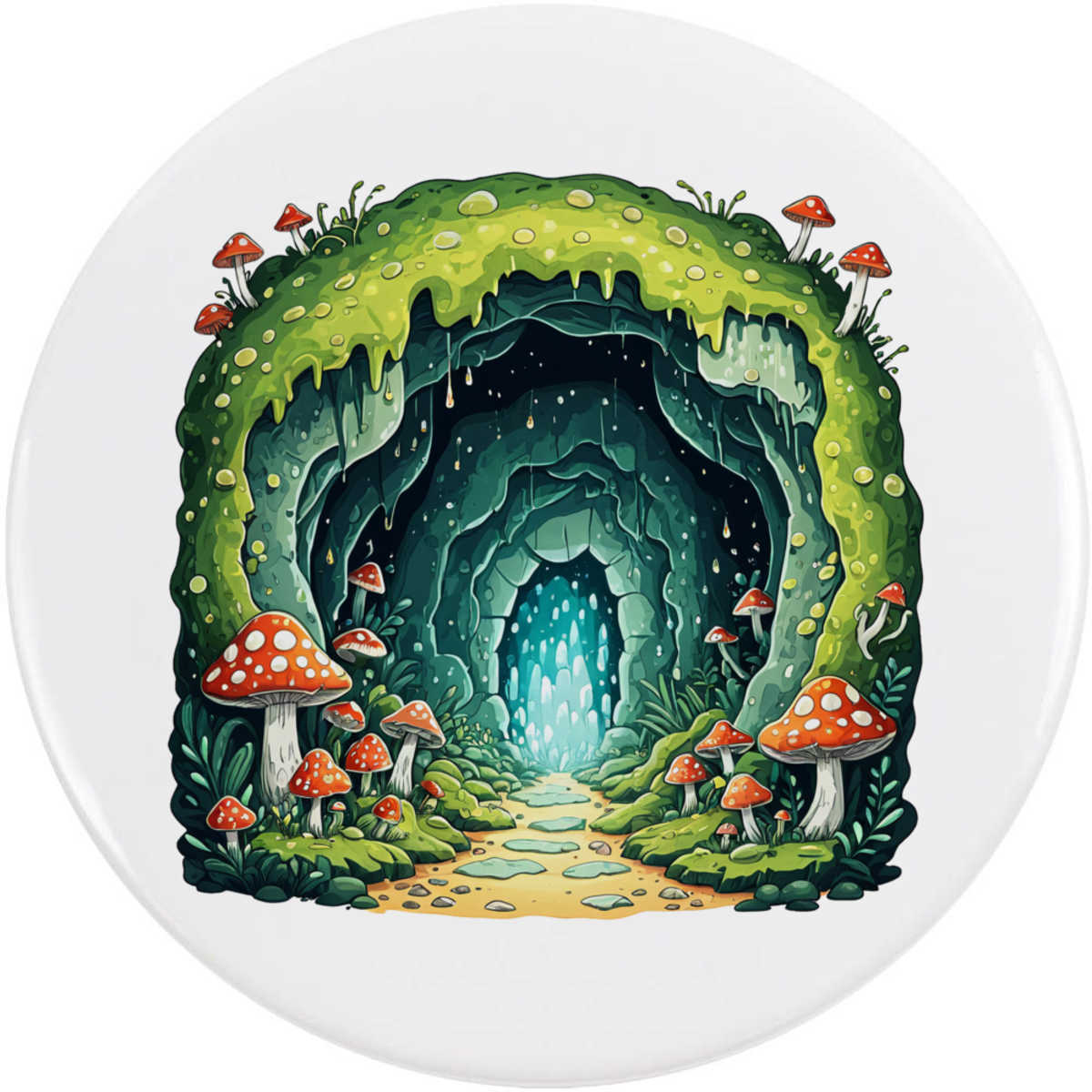 77mm 'Mossy Cave Entrance' Large Button Pin Badge (BB00171031)