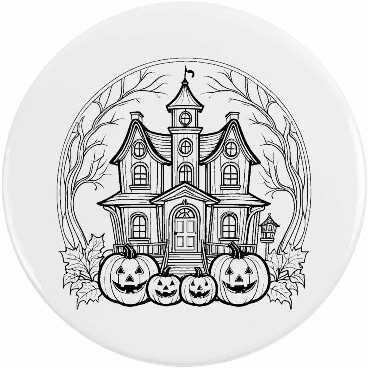 'Haunted House' Button / Lapel Badges - Pin Back Badges for Clothes, Bags, Accessories and Gifts (BB064481)