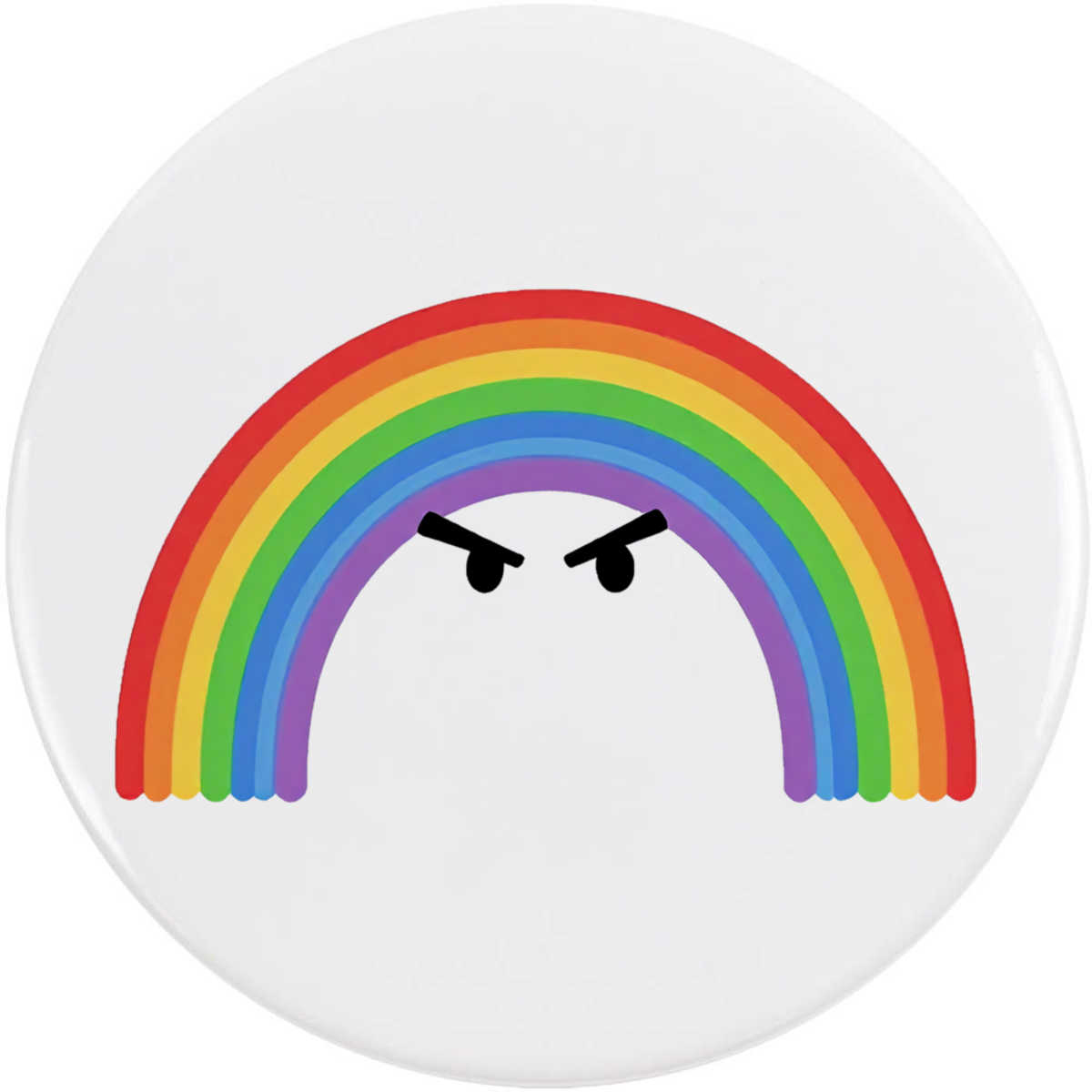 'Angry Rainbow' Button Badge - 77mm - Pin Back / Lapel Badge for Clothes, Bags, Accessories and Gifts (BB00171130)
