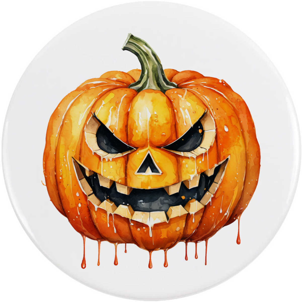 'Evil Pumpkin' Button Badge - 77mm - Pin Back / Lapel Badge for Clothes, Bags, Accessories and Gifts (BB00171304)