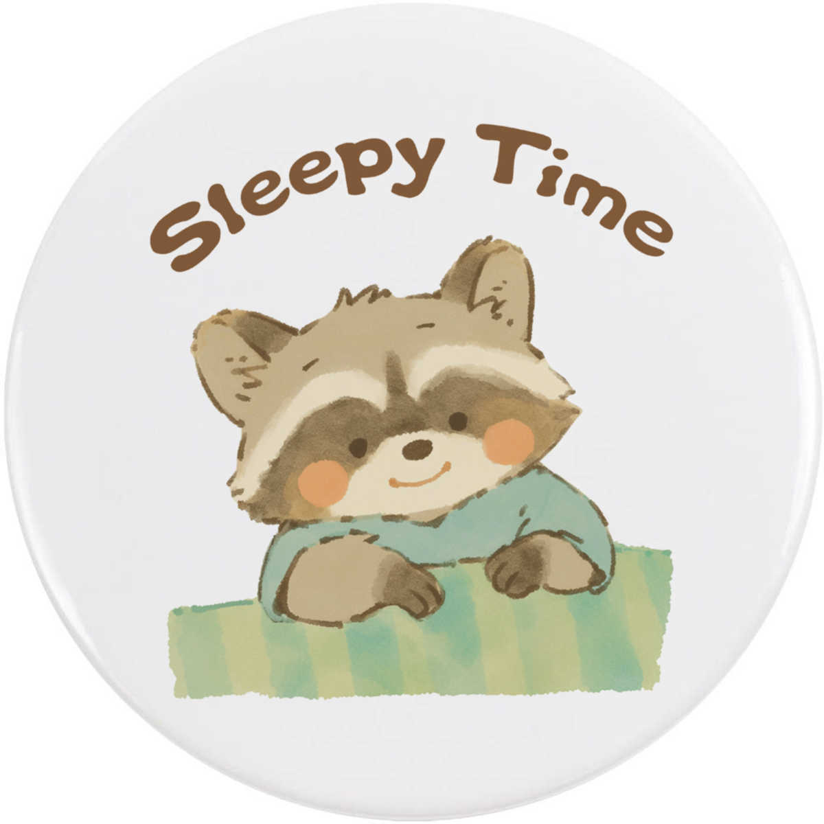 'Sleepy Time Raccoon' Button Pin Badges (BB064695)