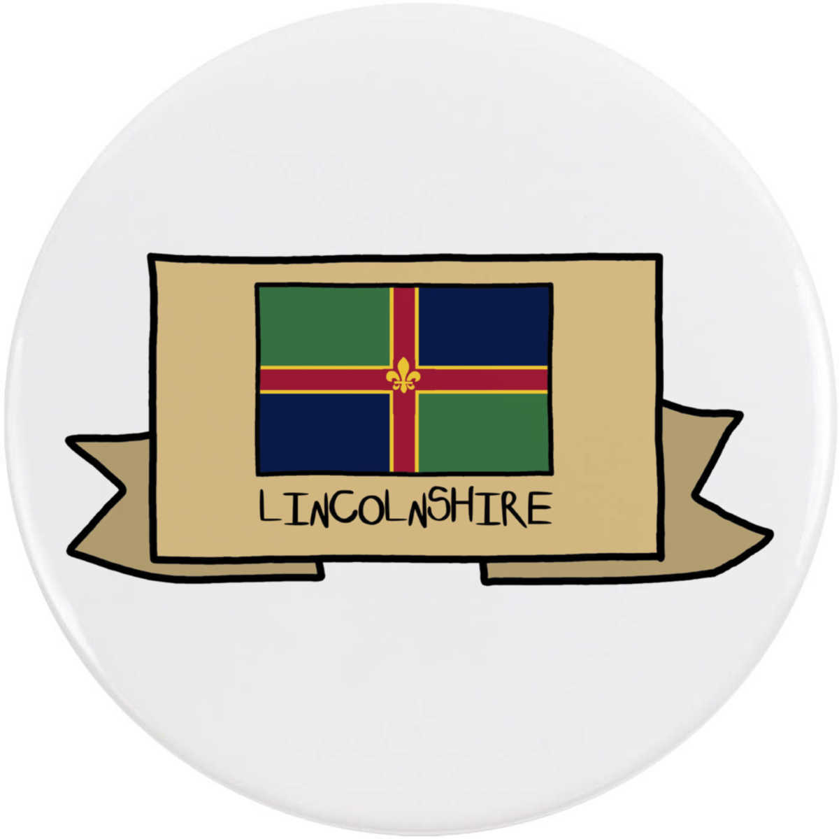 'Lincolnshire Banner' Button Pin Badges (BB064795)