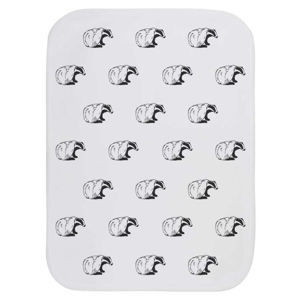 'Sitting Badger' Baby Burp / Wash Cloth (BC00003961)