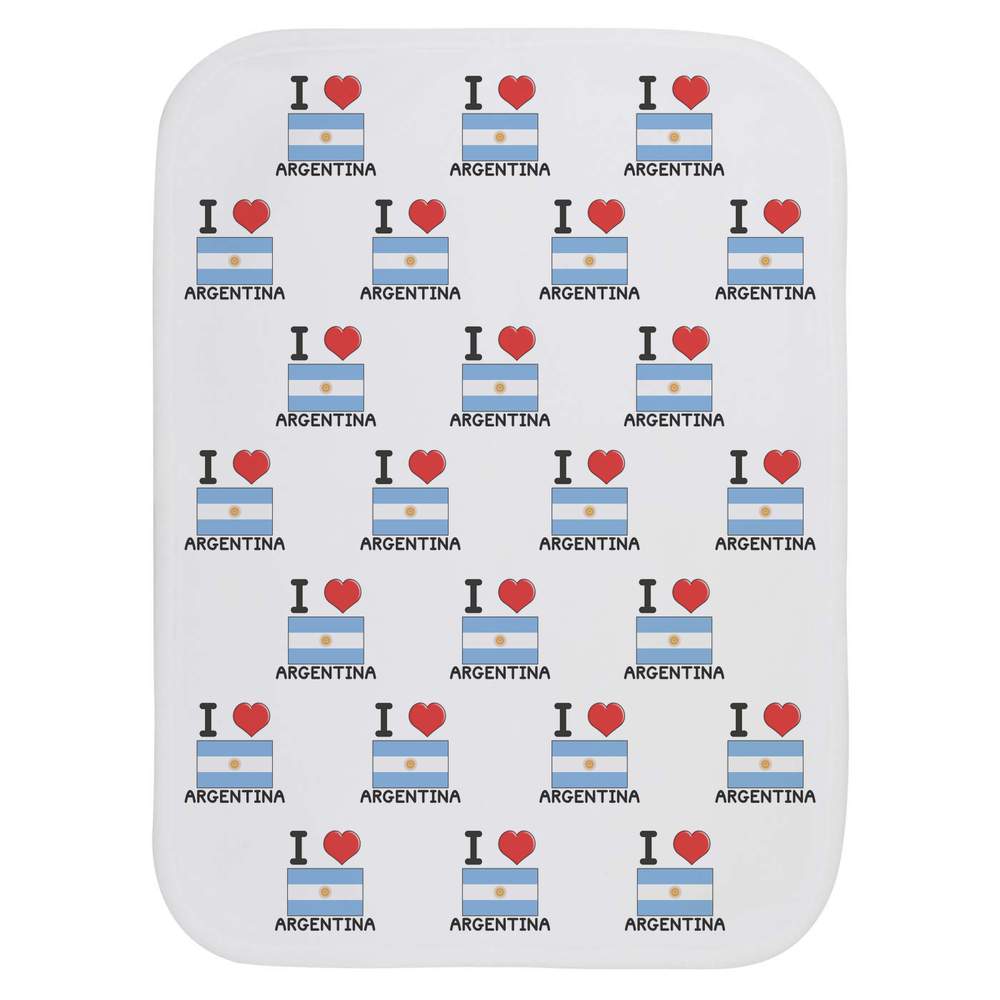 'I Love Argentina' Baby Burp / Wash Cloth (BC00013805)