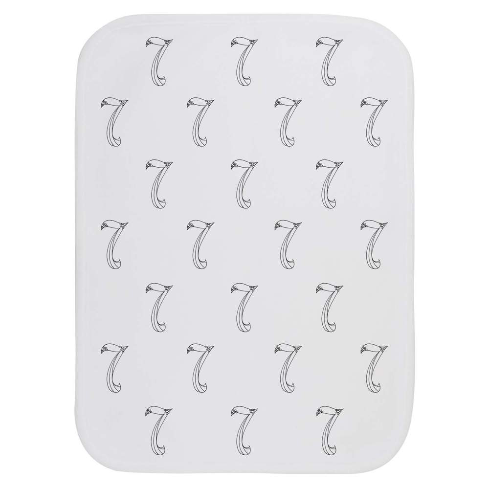 'Number Seven' Baby Burp / Wash Cloth (BC00018881)