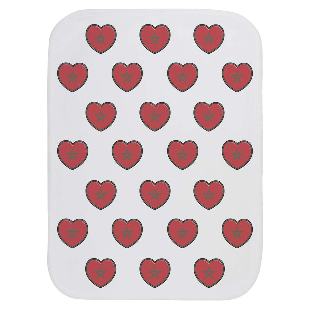 'Morocco Flag Heart' Baby Burp / Wash Cloth (BC00021195)
