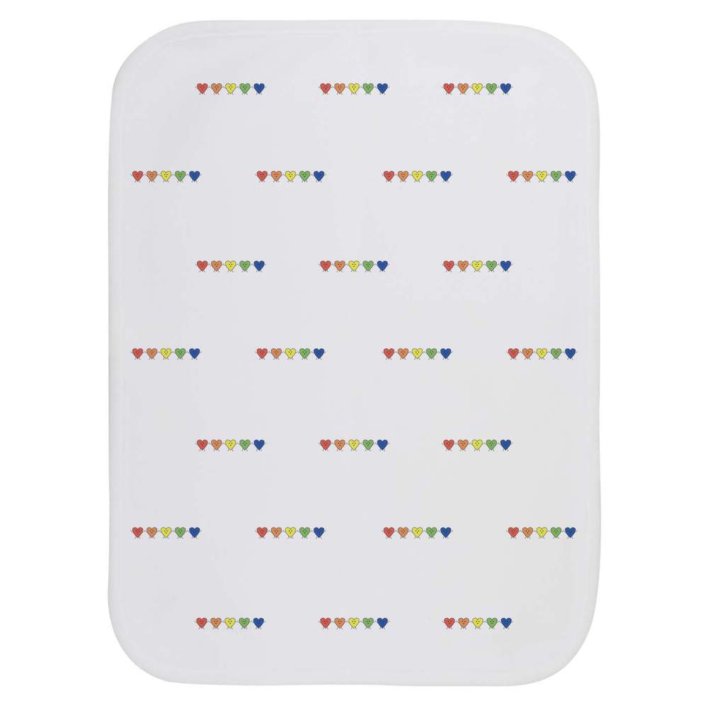 'Rainbow Heart Friends' Baby Burp / Wash Cloth - Soft Absorbent Towel for Feeding, Bathing, Newborns and Baby Gifts (BC00024598)