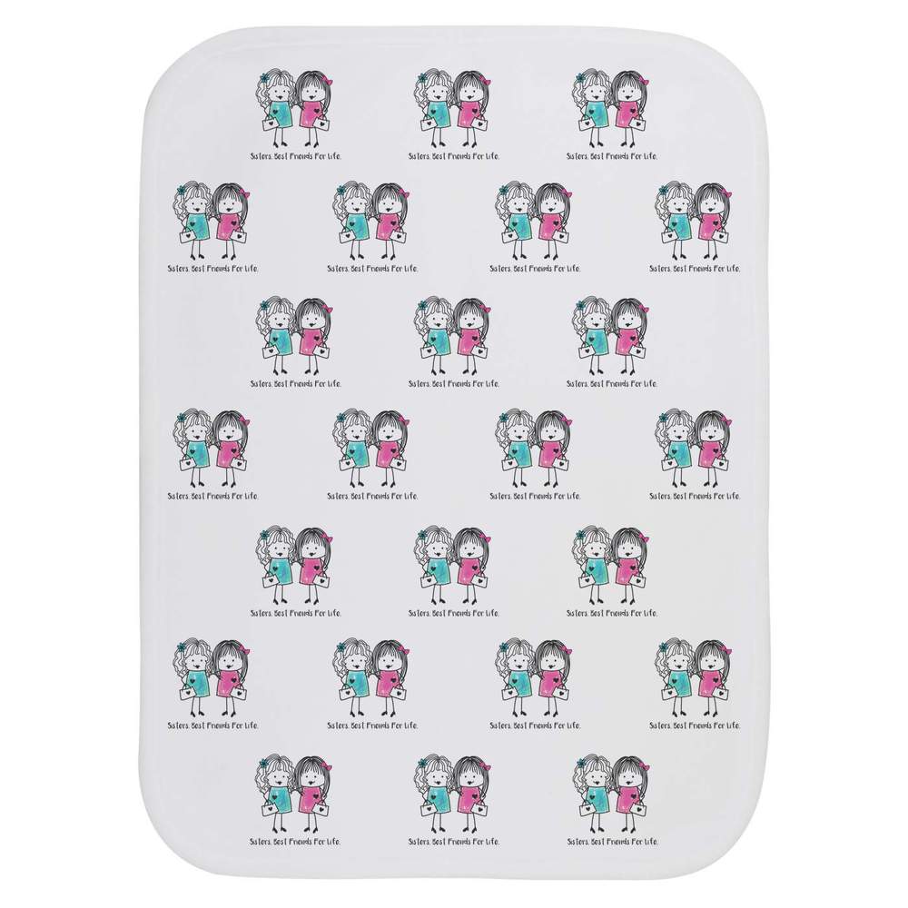'Sisters. Best Friends For Life' Baby Burp / Wash Cloth (BC00027966)
