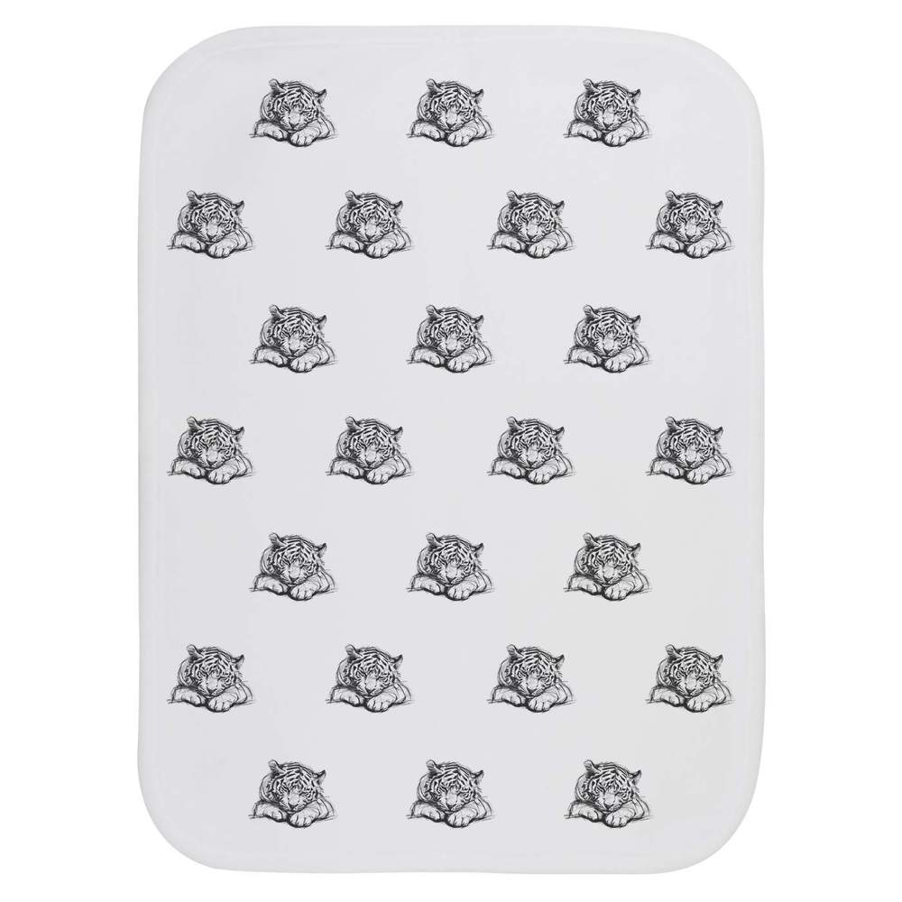 'Cute Sleepy Tiger Cub Sketch' Baby Burp / Wash Cloth (BC00028263)