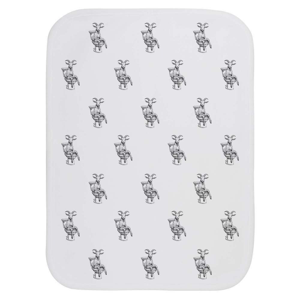 'Goat on Toilet ' Baby Burp / Wash Cloth - Soft Absorbent Towel for Feeding, Bathing, Newborns and Baby Gifts (BC00028602)