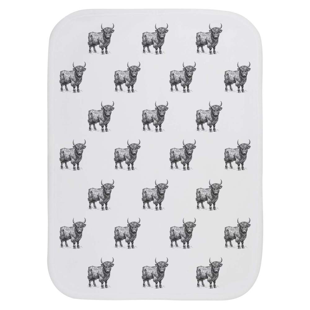 ' Highland Cow Standing' Baby Burp / Wash Cloth (BC00028657)