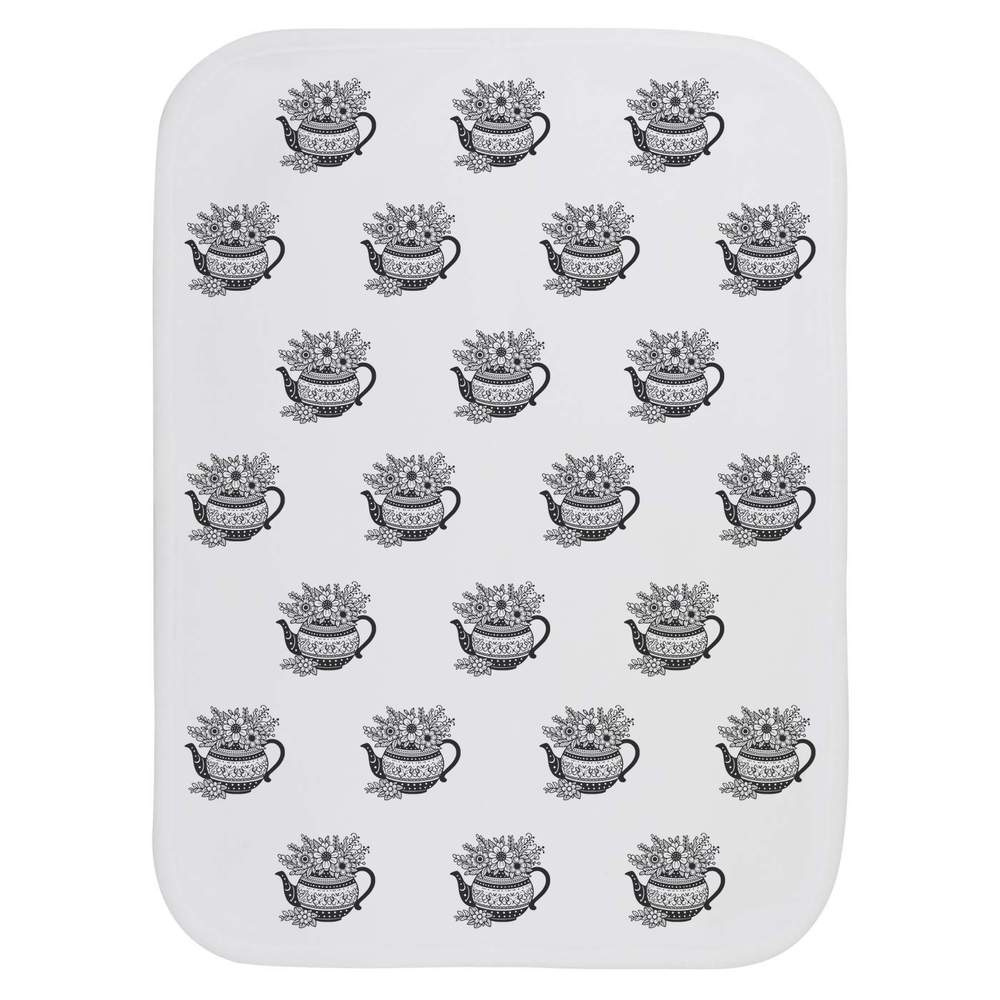 'Teapot Flower Planter' Baby Burp / Wash Cloth (BC00029136)