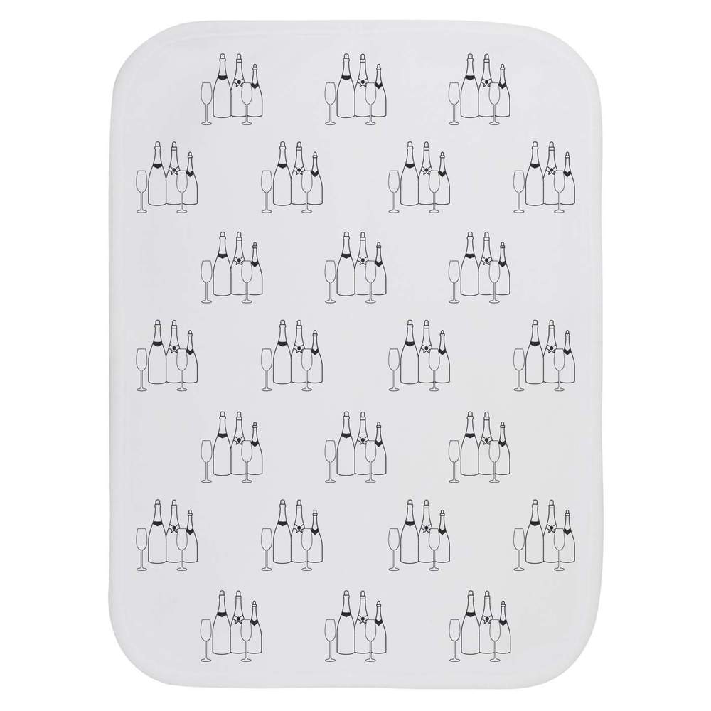 'Champagne & Glasses' Baby Burp / Wash Cloth - Soft Absorbent Towel for Feeding, Bathing, Newborns and Baby Gifts (BC00029195)