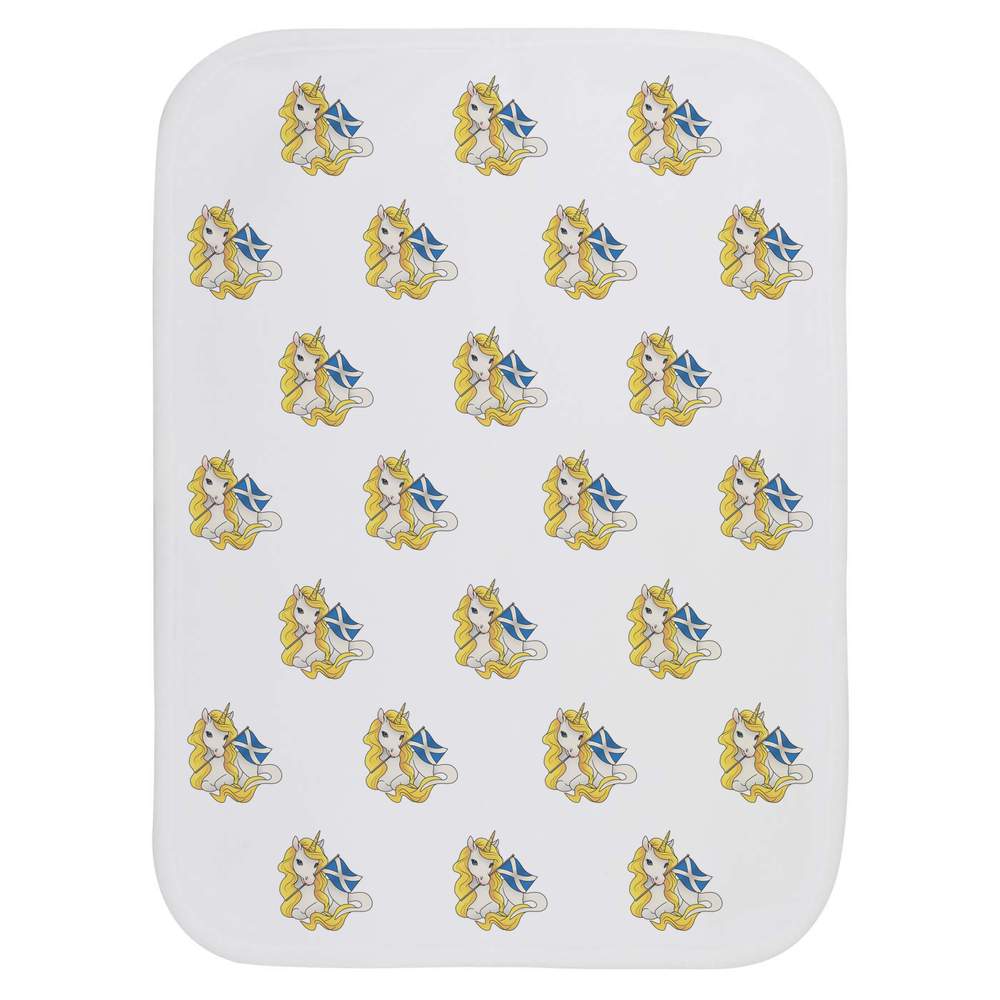 'Scottish Unicorn With Flag' Baby Burp / Wash Cloth (BC00030047)