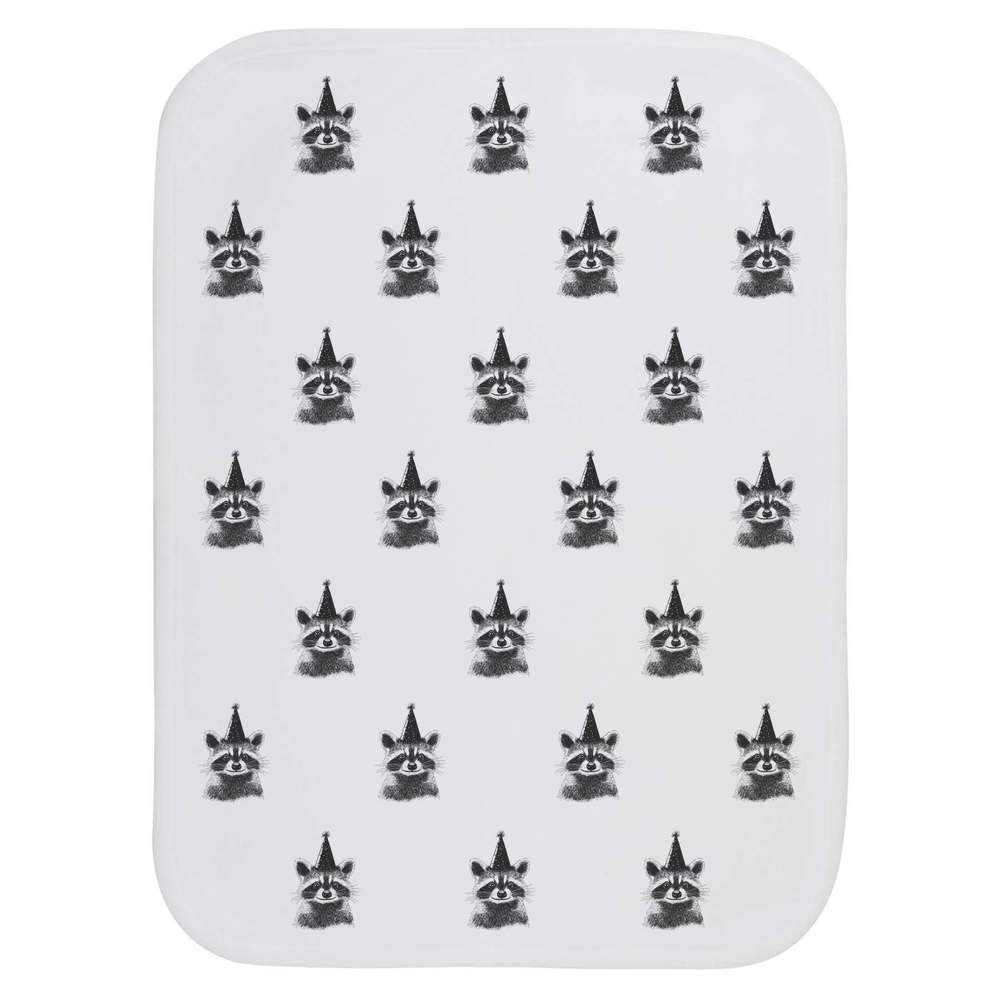 'Raccoon with Party Hat' Baby Burp / Wash Cloth (BC00030701)