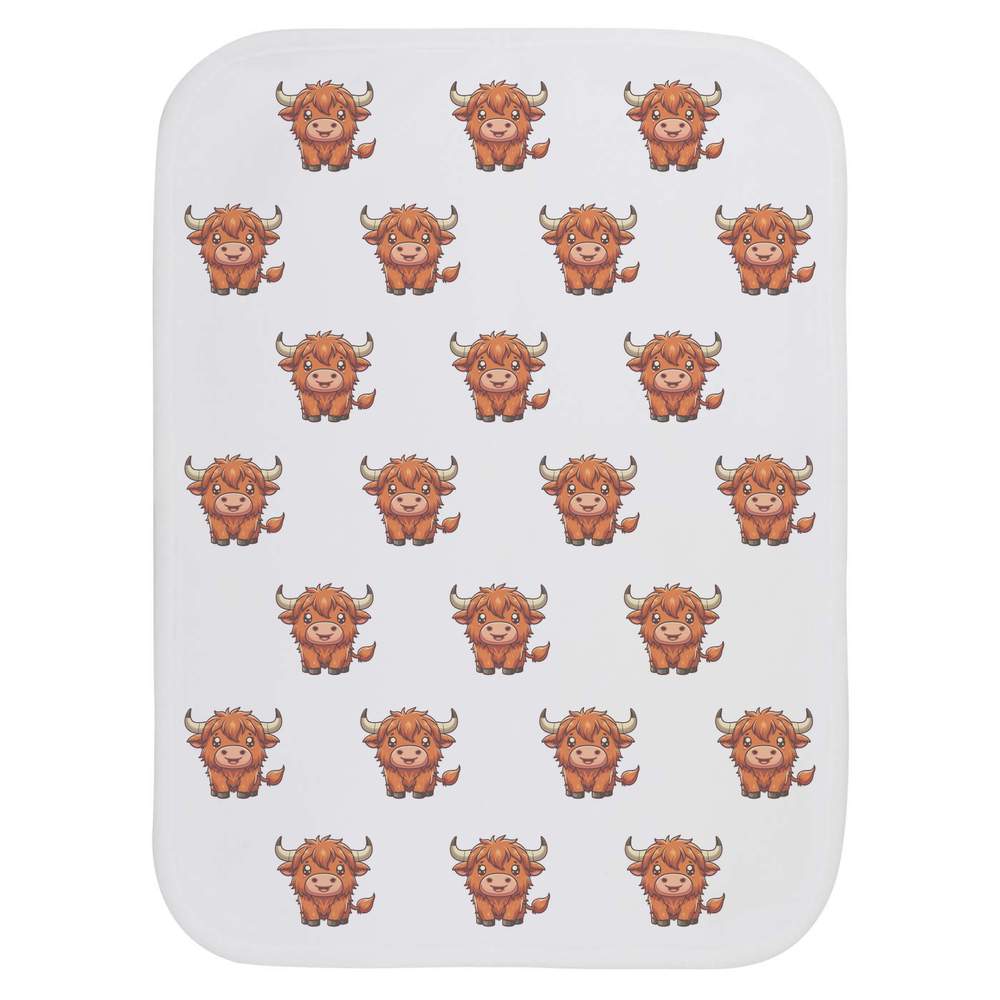 'Cute Highland Cow' Baby Burp / Wash Cloth (BC00030751)