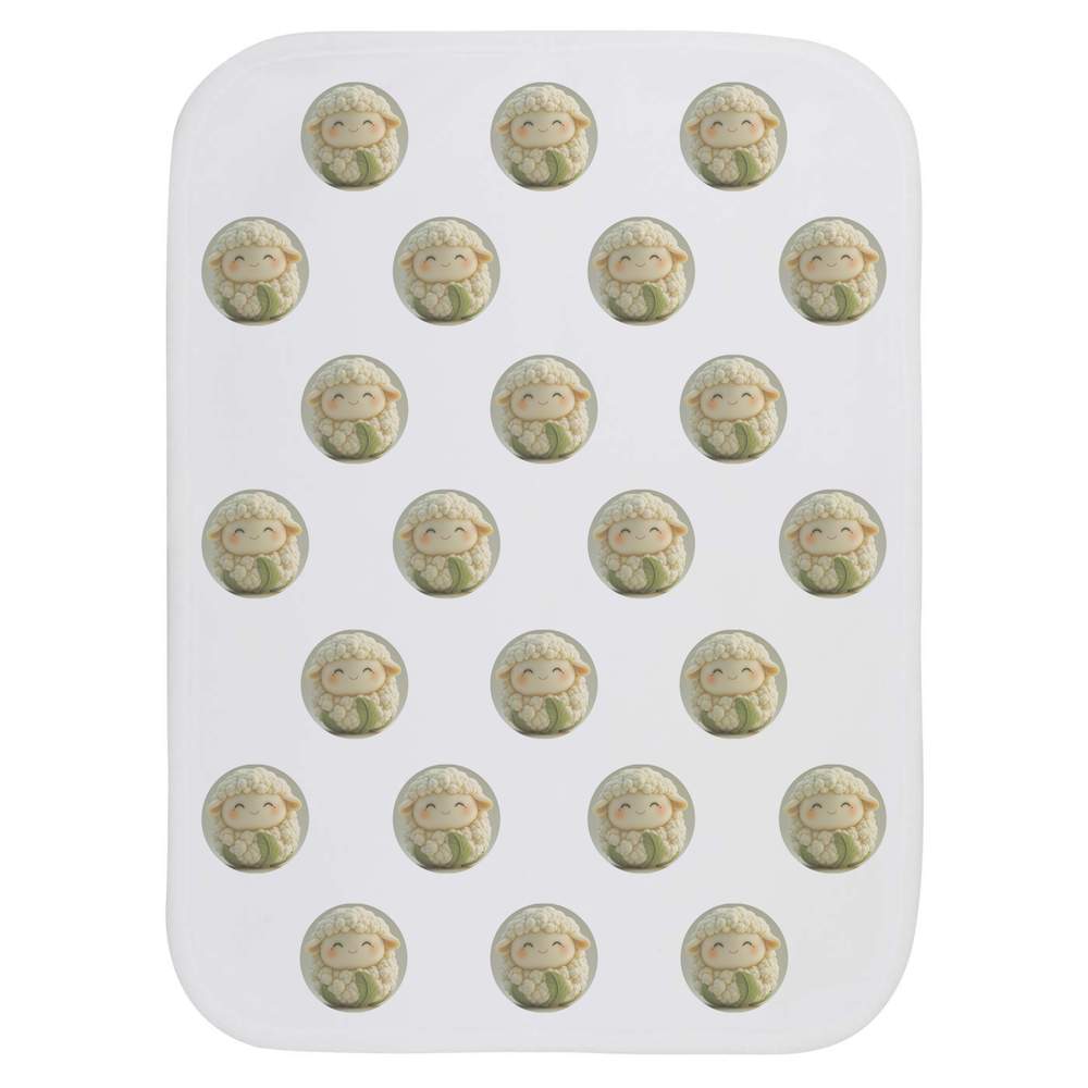 'Cute Cauliflower Sheep' Baby Burp / Wash Cloth (BC00031406)