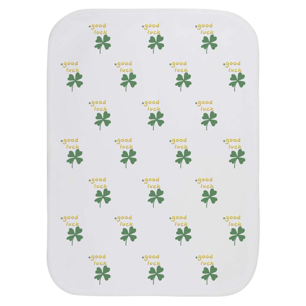 'Lucky Four Leaf Clover' Baby Burp / Wash Cloth - Soft Absorbent Towel for Feeding, Bathing, Newborns and Baby Gifts (BC00031713)