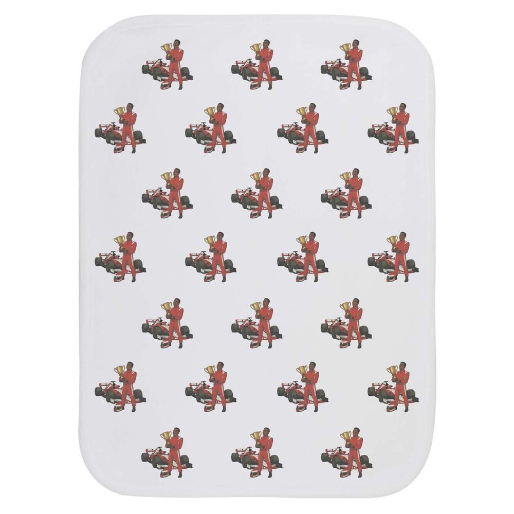 'Racer Celebrating Victory' Baby Burp / Wash Cloth - Soft Absorbent Towel for Feeding, Bathing, Newborns and Baby Gifts (BC00034291)