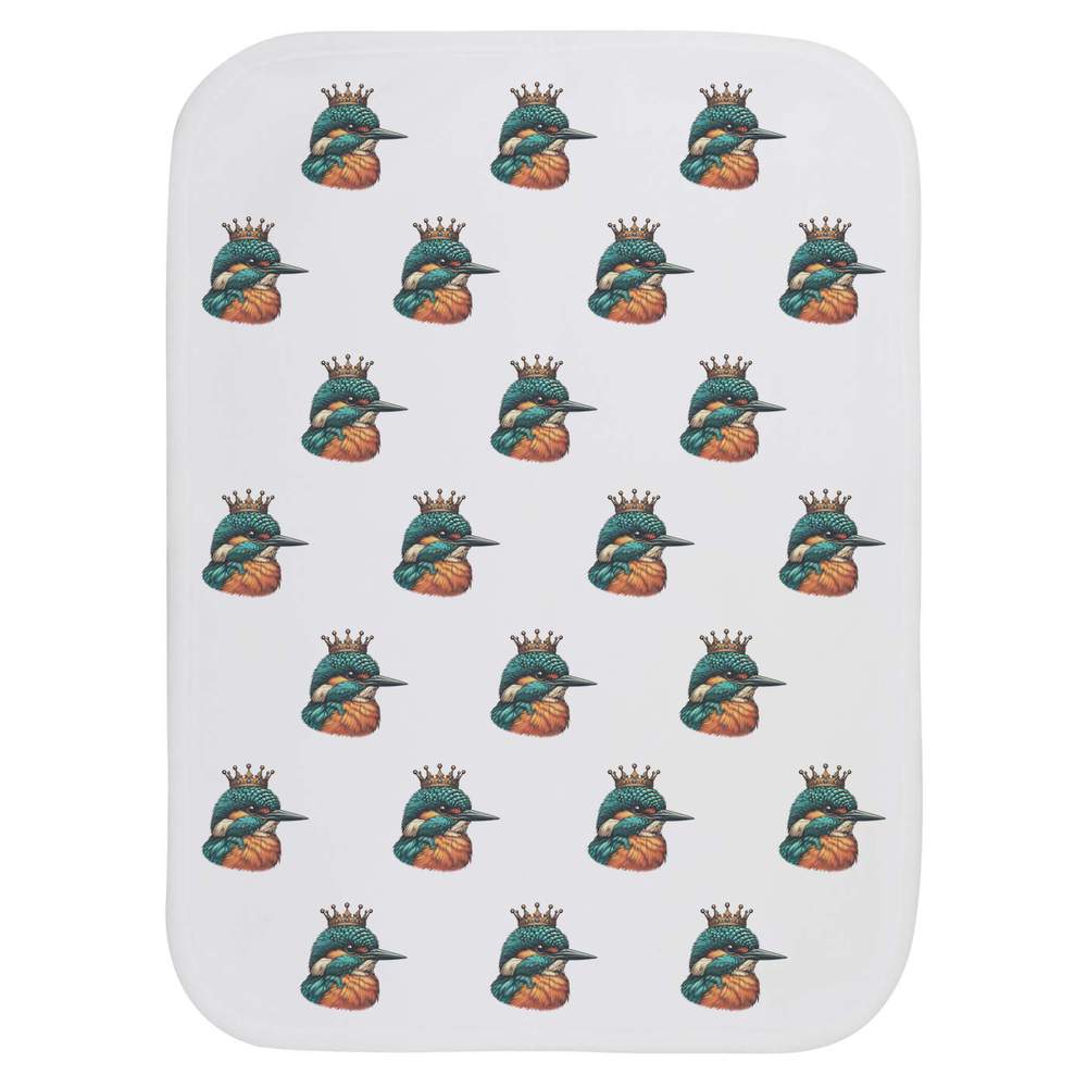 'Kingfisher Wearing Royal Crown' Baby Burp / Wash Cloth (BC00034882)