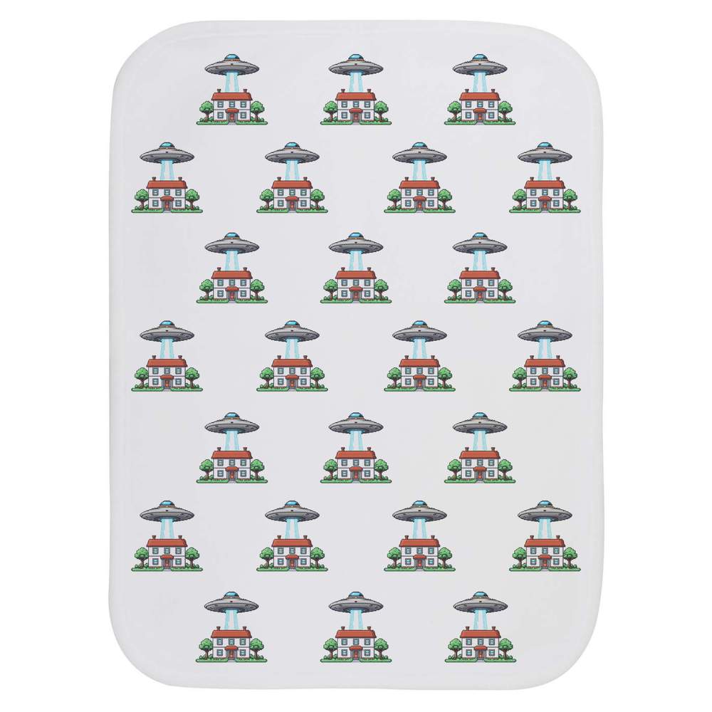 'UFO & House' Baby Burp / Wash Cloth - Soft Absorbent Towel for Feeding, Bathing, Newborns and Baby Gifts (BC00038792)