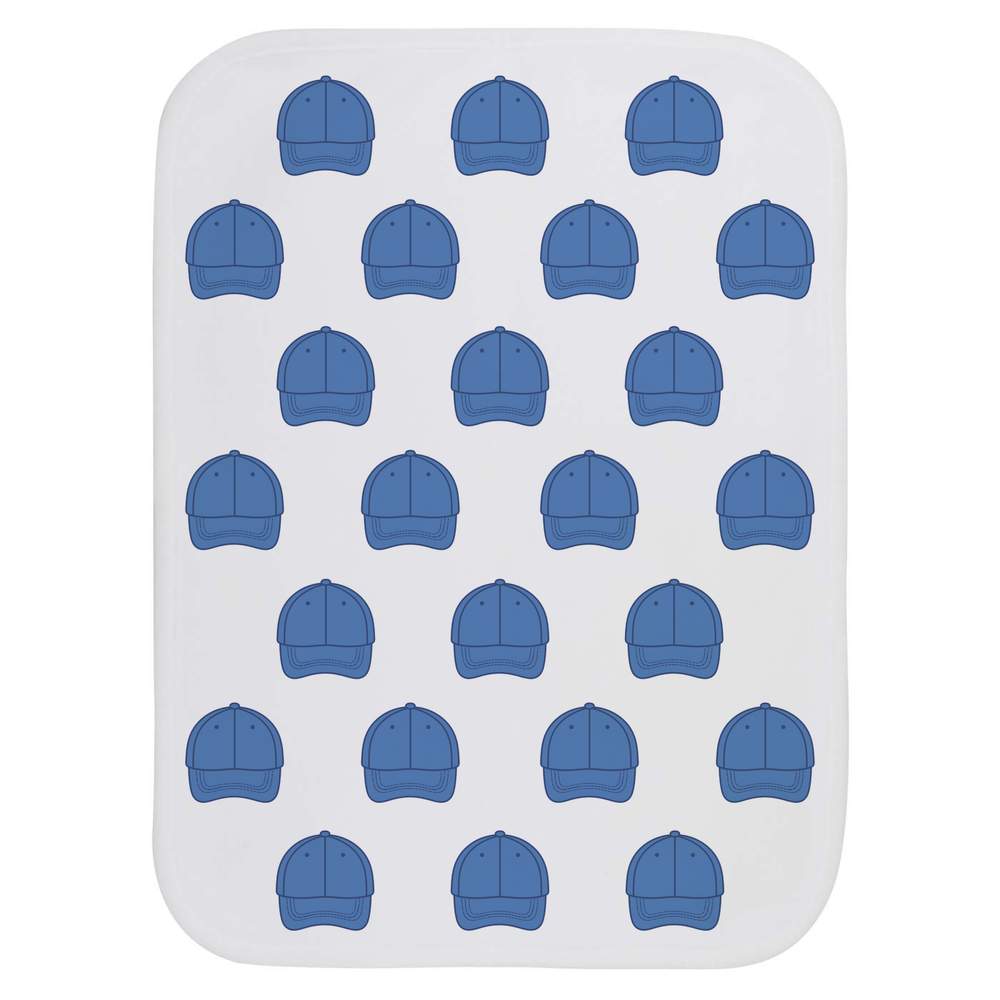 'Blue Baseball Cap' Baby Burp / Wash Cloth - Soft Absorbent Towel for Feeding, Bathing, Newborns and Baby Gifts (BC00038820)