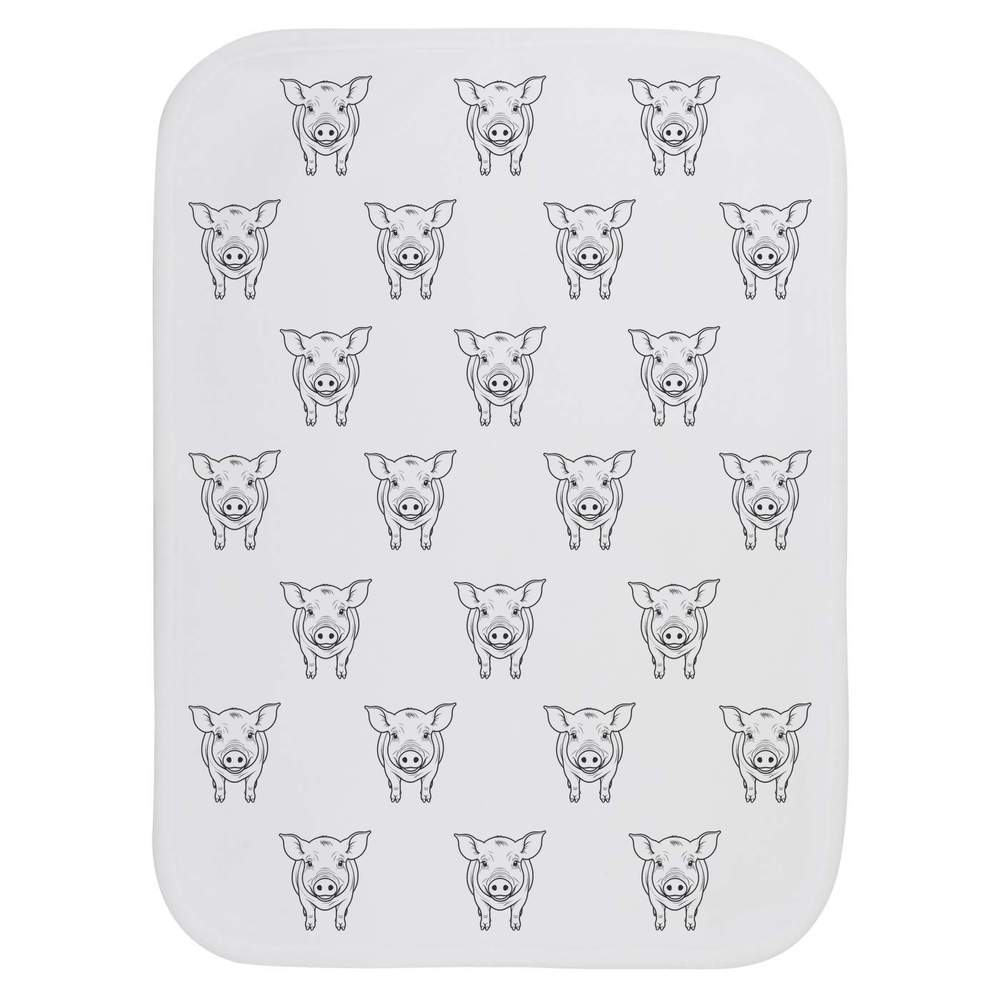 'Chester White Pig' Baby Burp / Wash Cloth - Soft Absorbent Towel for Feeding, Bathing, Newborns and Baby Gifts (BC00039063)