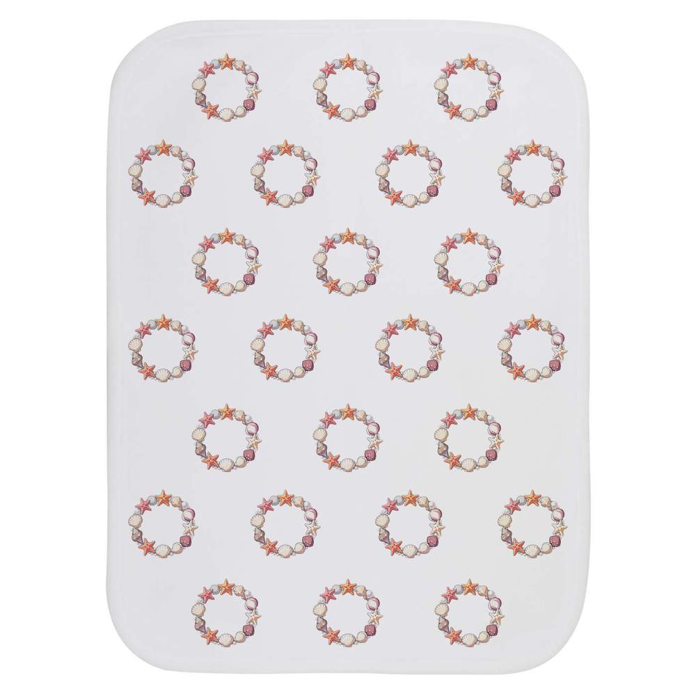 'Starfish, Pearls and Seashell Wreath' Baby Burp / Wash Cloth (BC00039284)