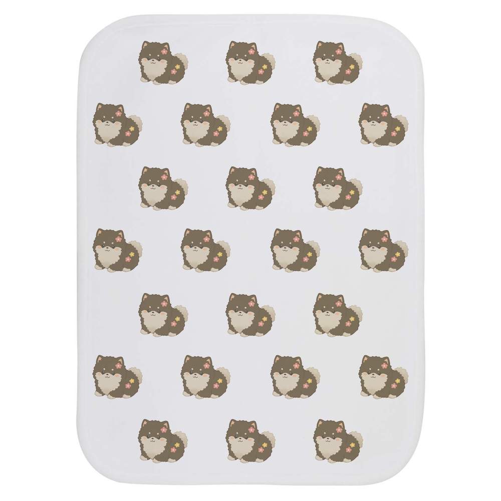 'Cute Puppy with Flowers' Baby Burp / Wash Cloth - Soft Absorbent Towel for Feeding, Bathing, Newborns and Baby Gifts (BC00040870)