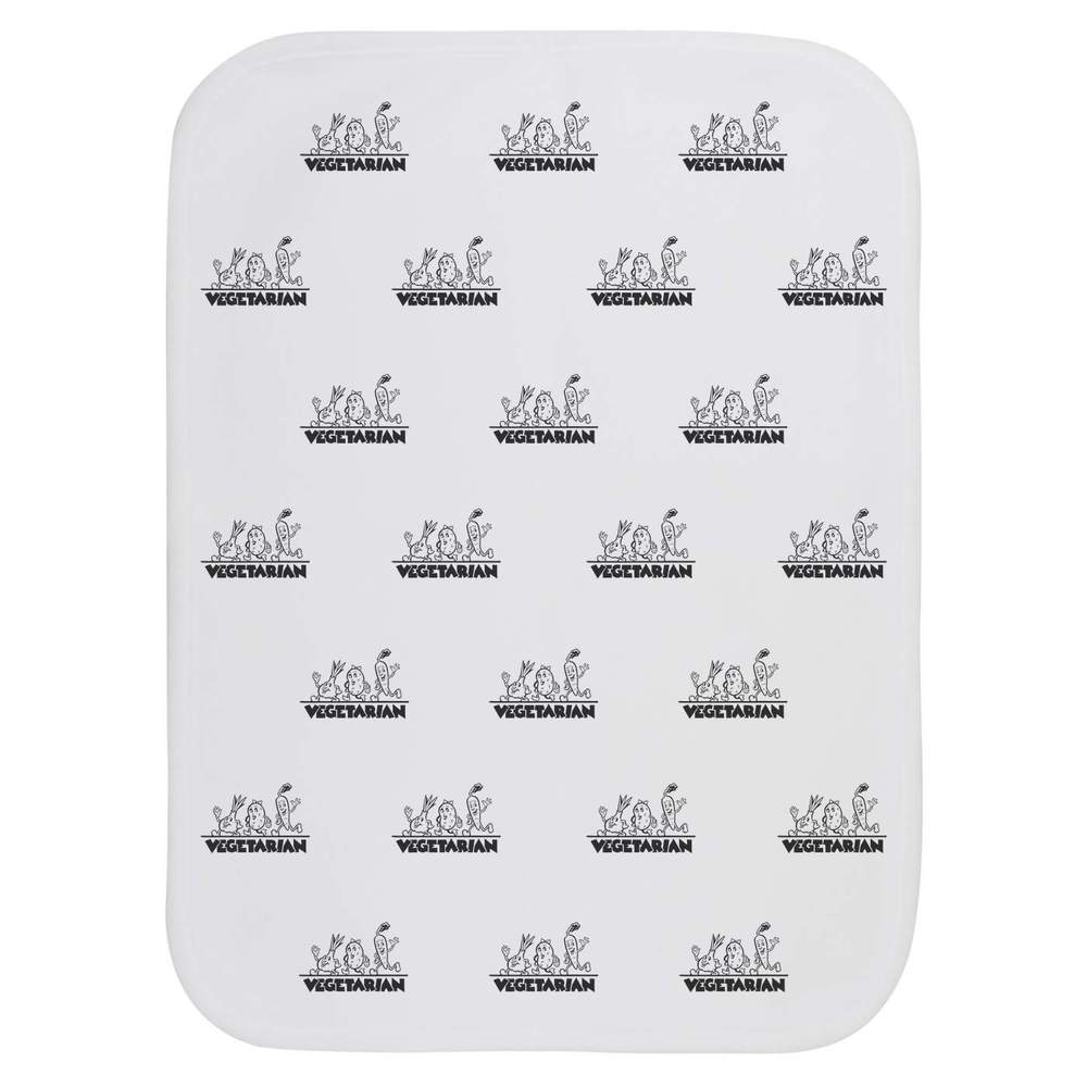 'Happy Vegetarian' Baby Burp / Wash Cloth (BC00041810)