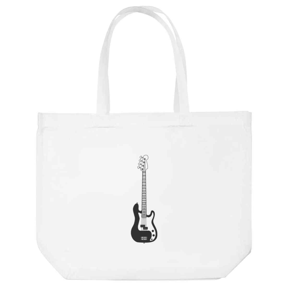 'Bass Guitar' Reusable Shopping Tote Bag - White - Reusable Shopper for Groceries, Books, Work, School and Travel (BG00035312)