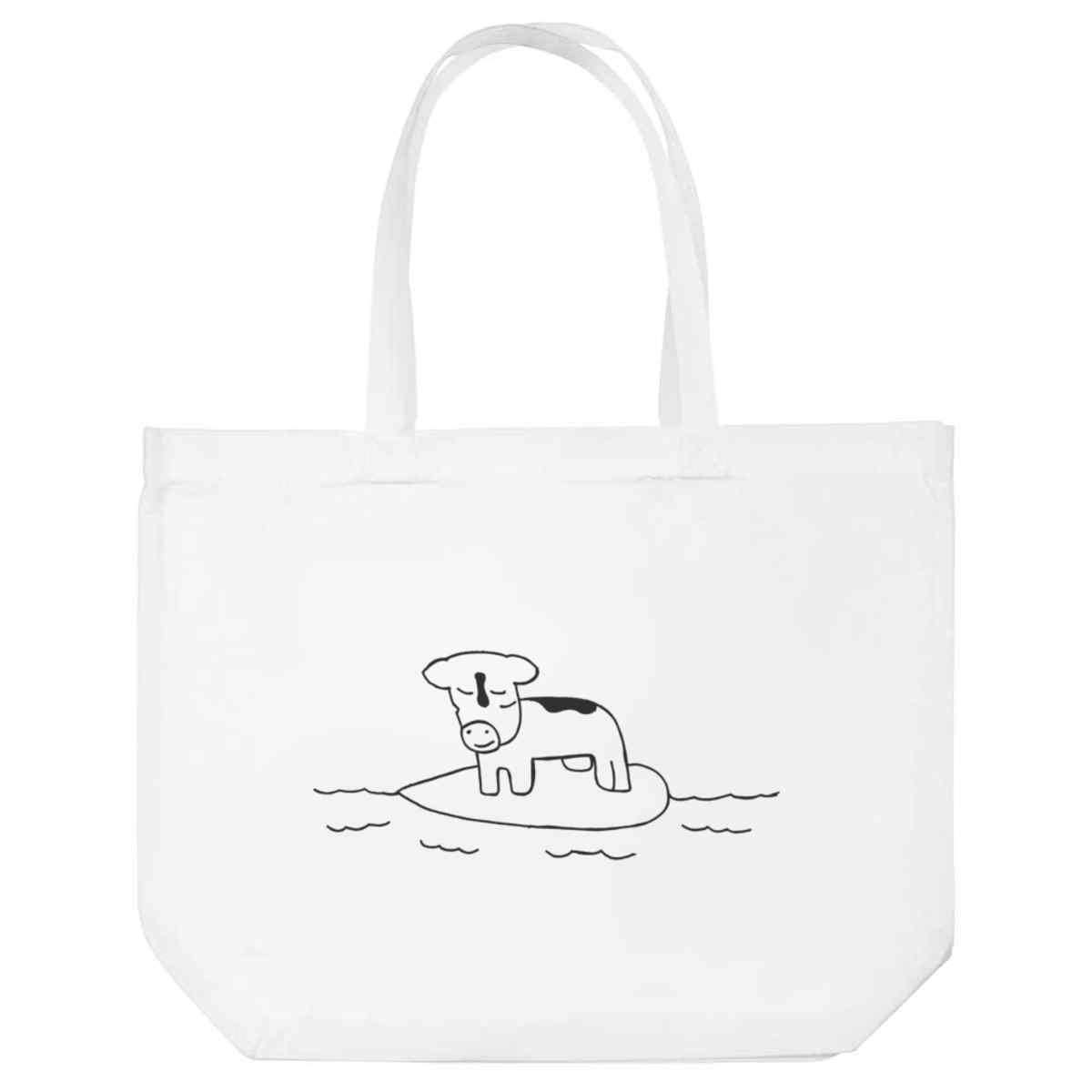 'Cow On Surfboard' Tote Shopping Bag For Life (BG00051786)