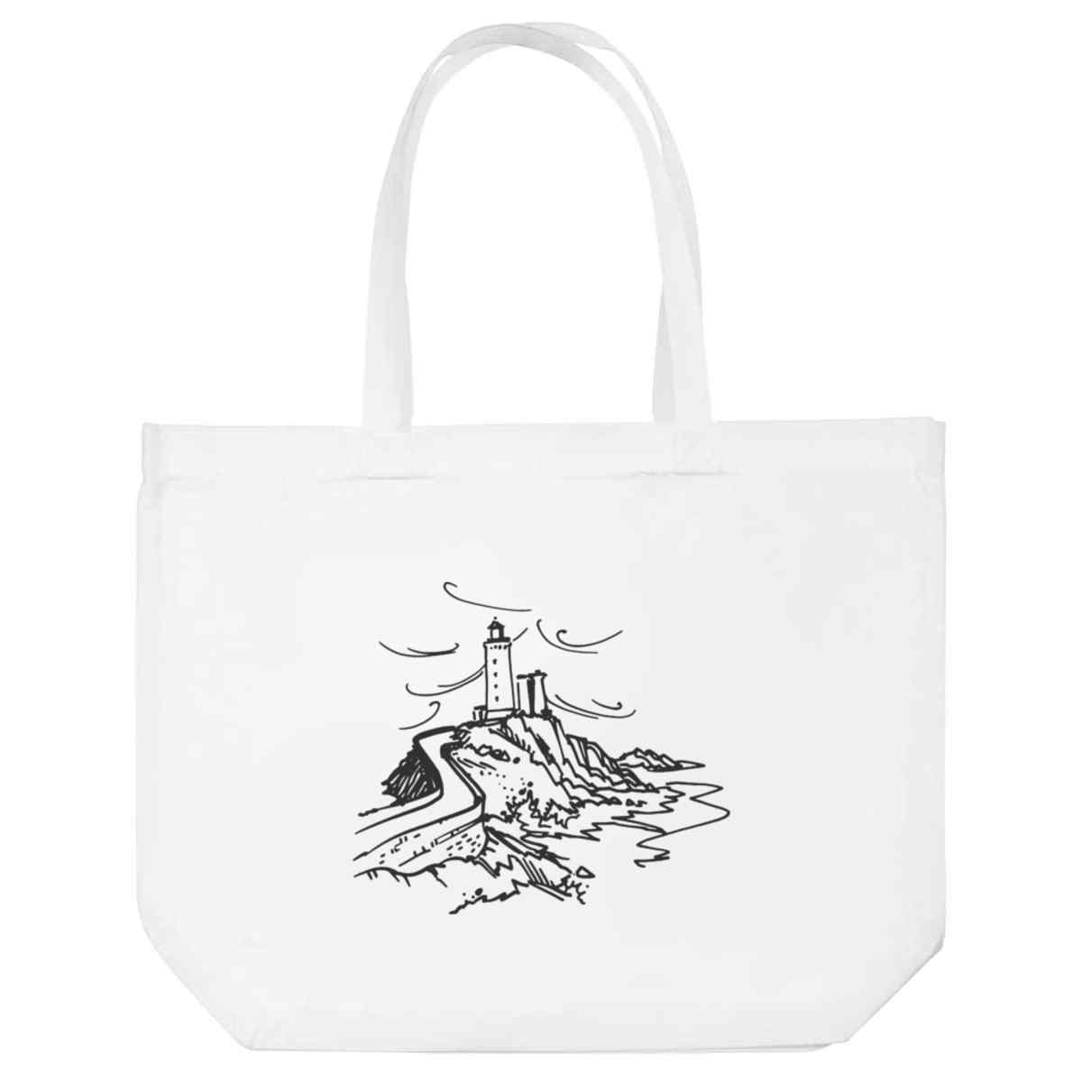 'Lighthouse On Cliffs' Tote Shopping Bag For Life (BG00056316)
