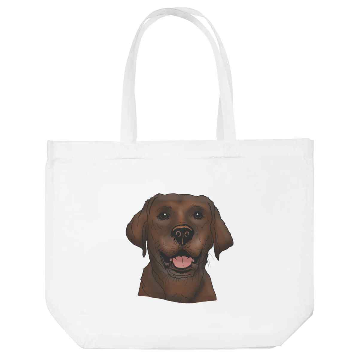 'Chocolate Labrador Face' Tote Shopping Bag For Life (BG00056661)