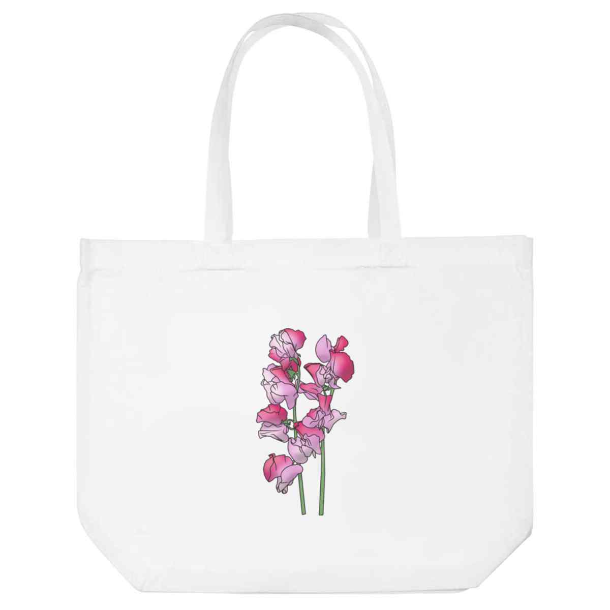 'Pink Sweetpea Flowers' Tote Shopping Bag For Life (BG00070241)