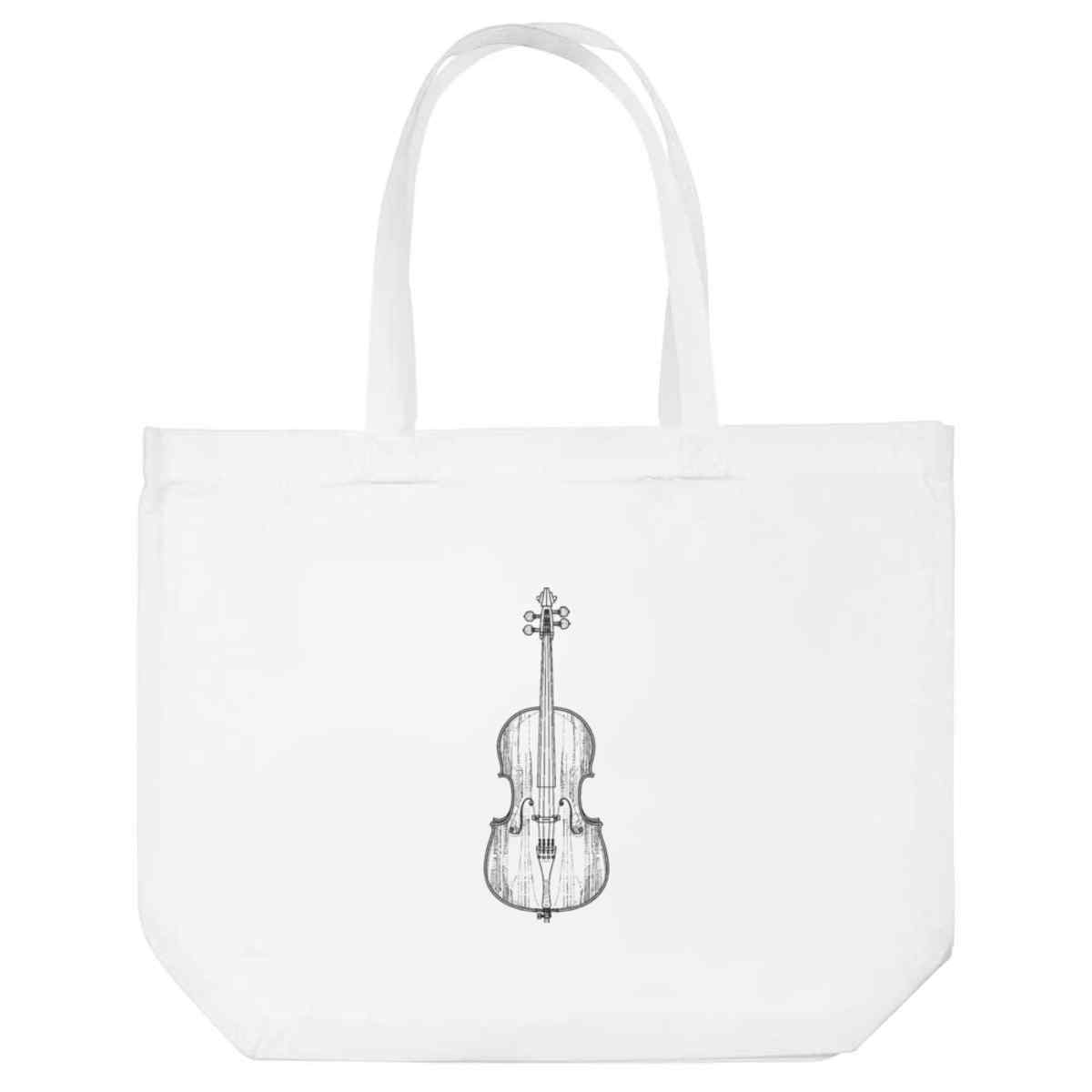 'Cello Instrument' Reusable Shopping Tote Bag - White - Reusable Shopper for Groceries, Books, Work, School and Travel (BG00079049)