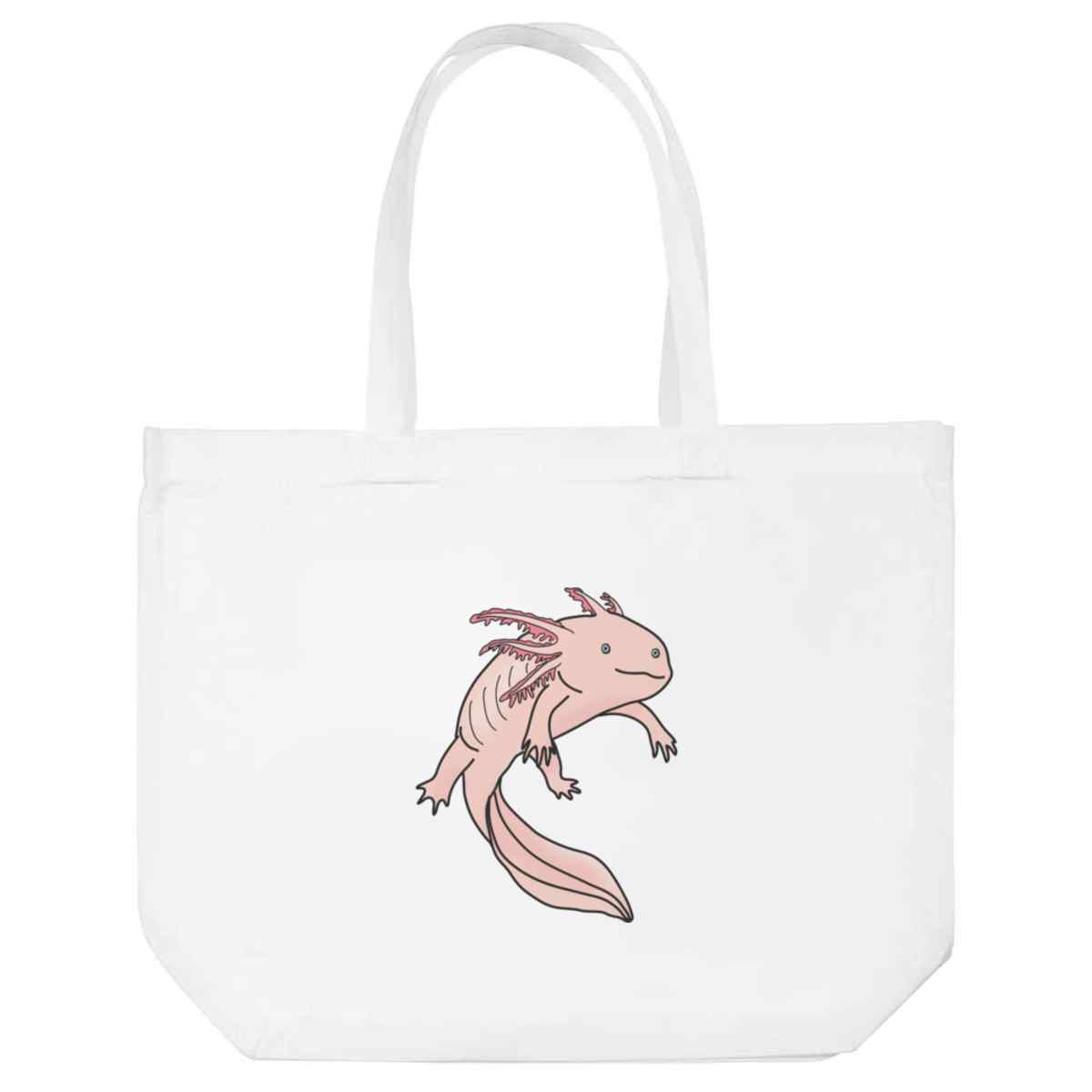 'Axolotl' Reusable Shopping Tote Bag - White - Reusable Shopper for Groceries, Books, Work, School and Travel (BG00080143)