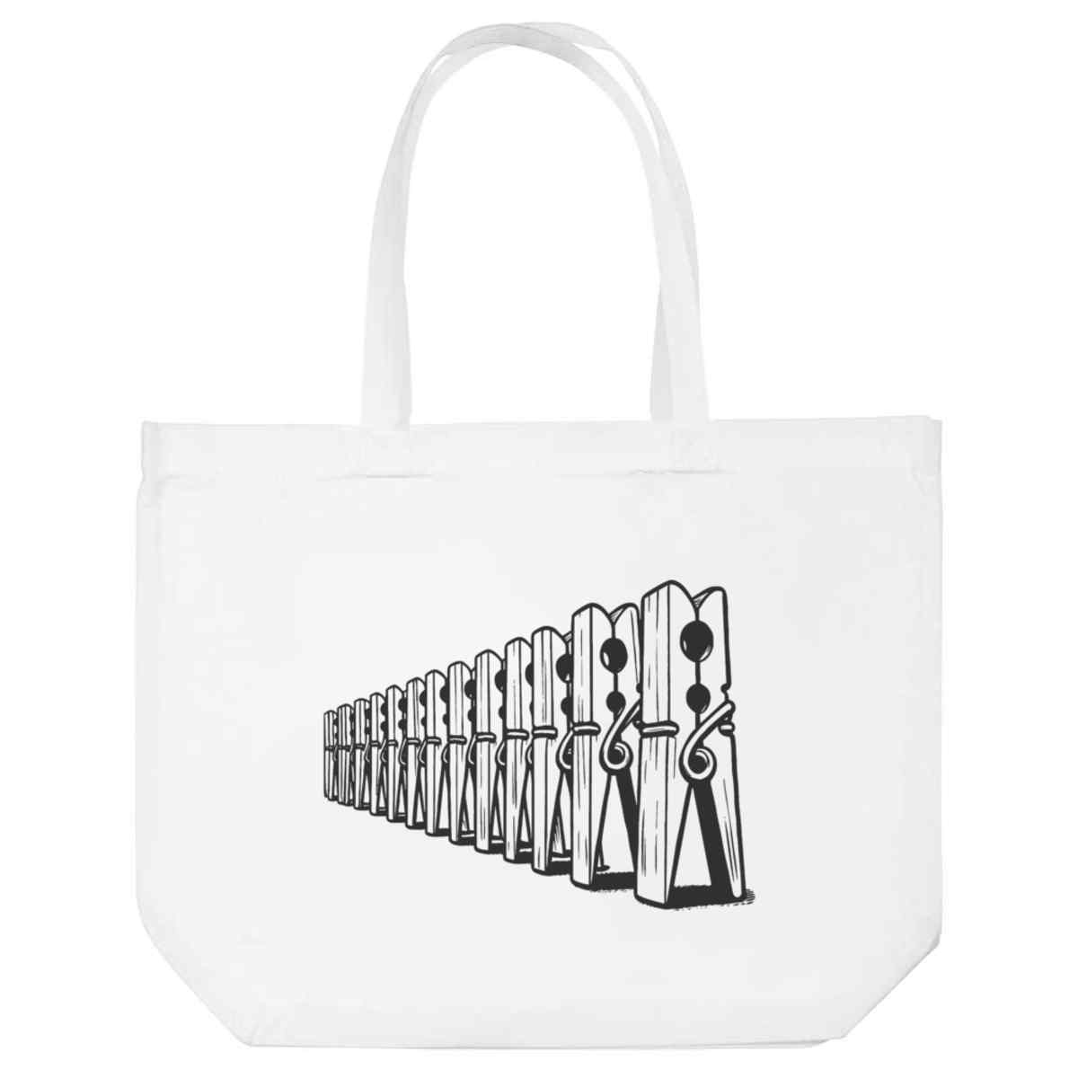 'Wooden Clothes Pegs' Tote Shopping Bag For Life (BG00082306)