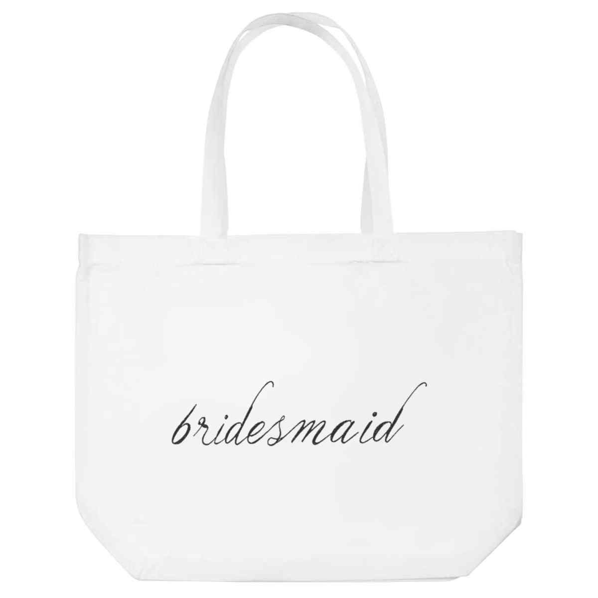 'Bridesmaid' Reusable Shopping Tote Bag - White - Reusable Shopper for Groceries, Books, Work, School and Travel (BG00082637)