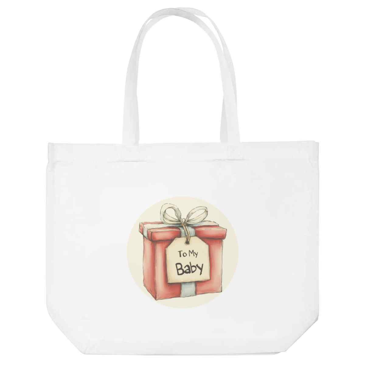 'To My Baby ' Reusable Shopping Tote Bag - White - Reusable Shopper for Groceries, Books, Work, School and Travel (BG00082938)